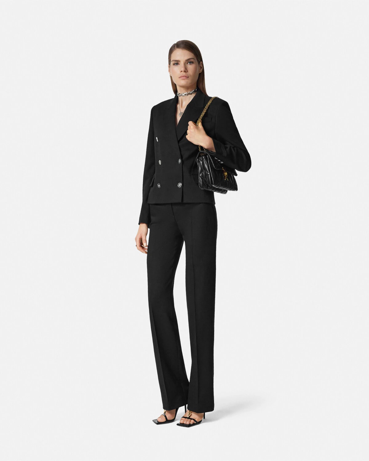 Wool High-Waist Straight-Fit Pants - 2