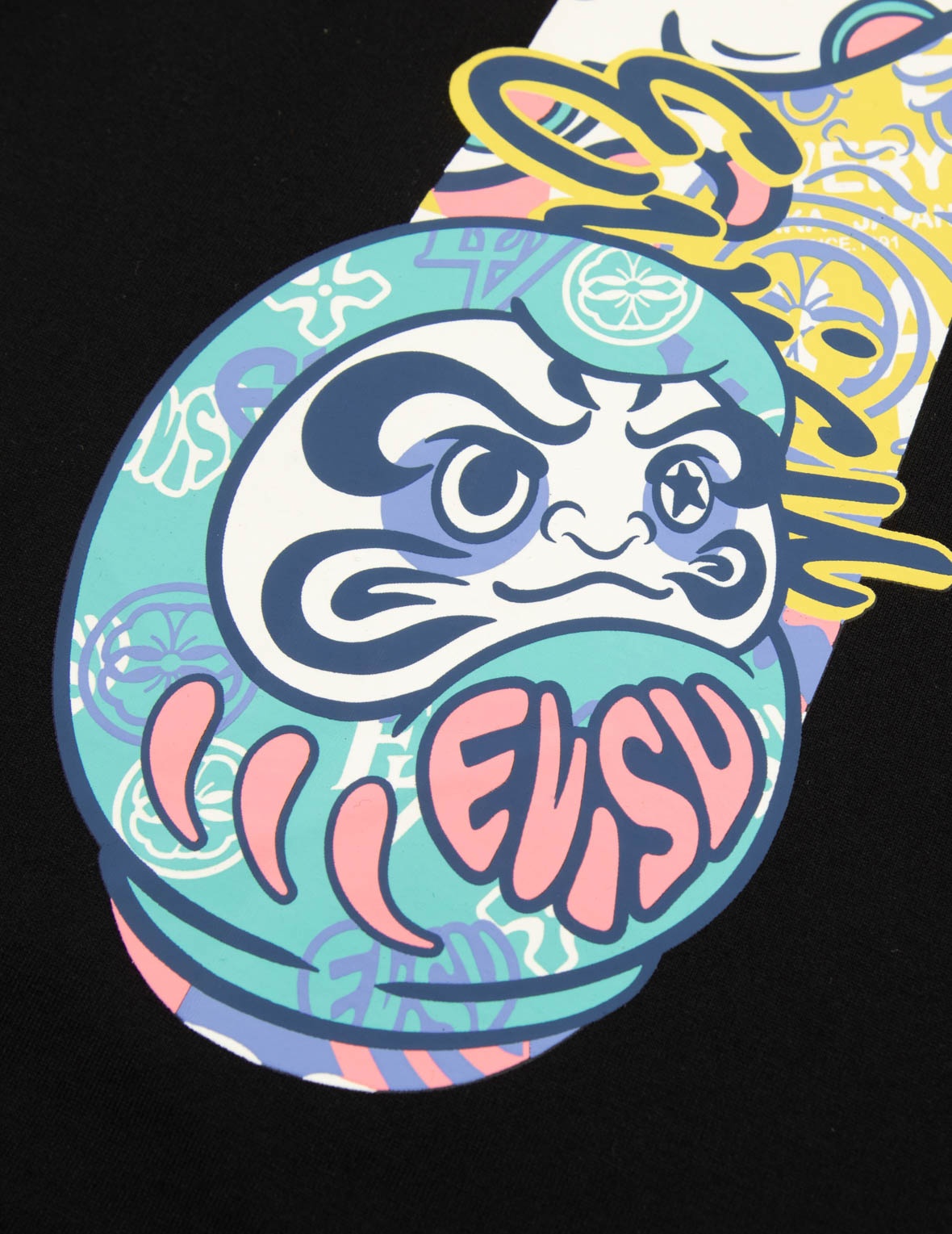 DARUMA AND FORTUNE CAT-PATTERN DAICOCK PRINT OVERSIZED T-SHIRT - 7