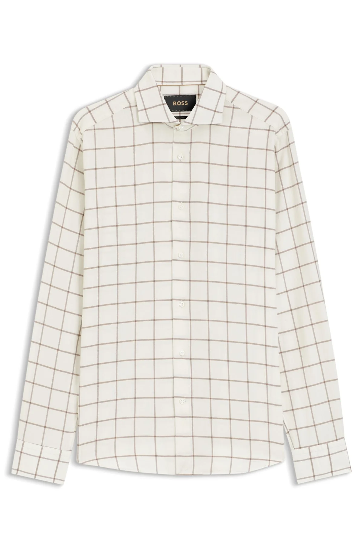 REGULAR-FIT SHIRT IN CHECKED COTTON FLANNEL - 1