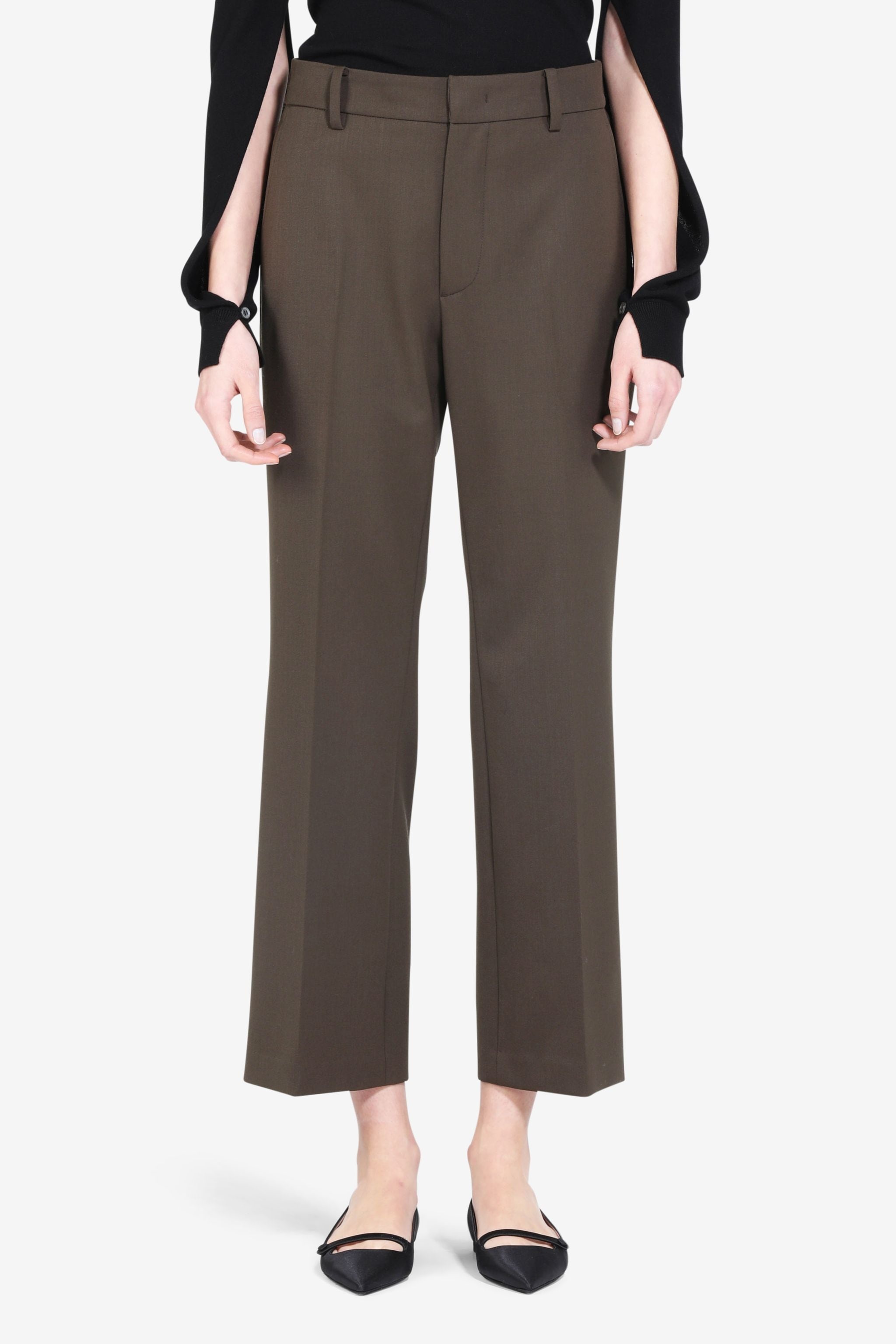 CROPPED STRAIGHT-LEG TROUSERS - 1
