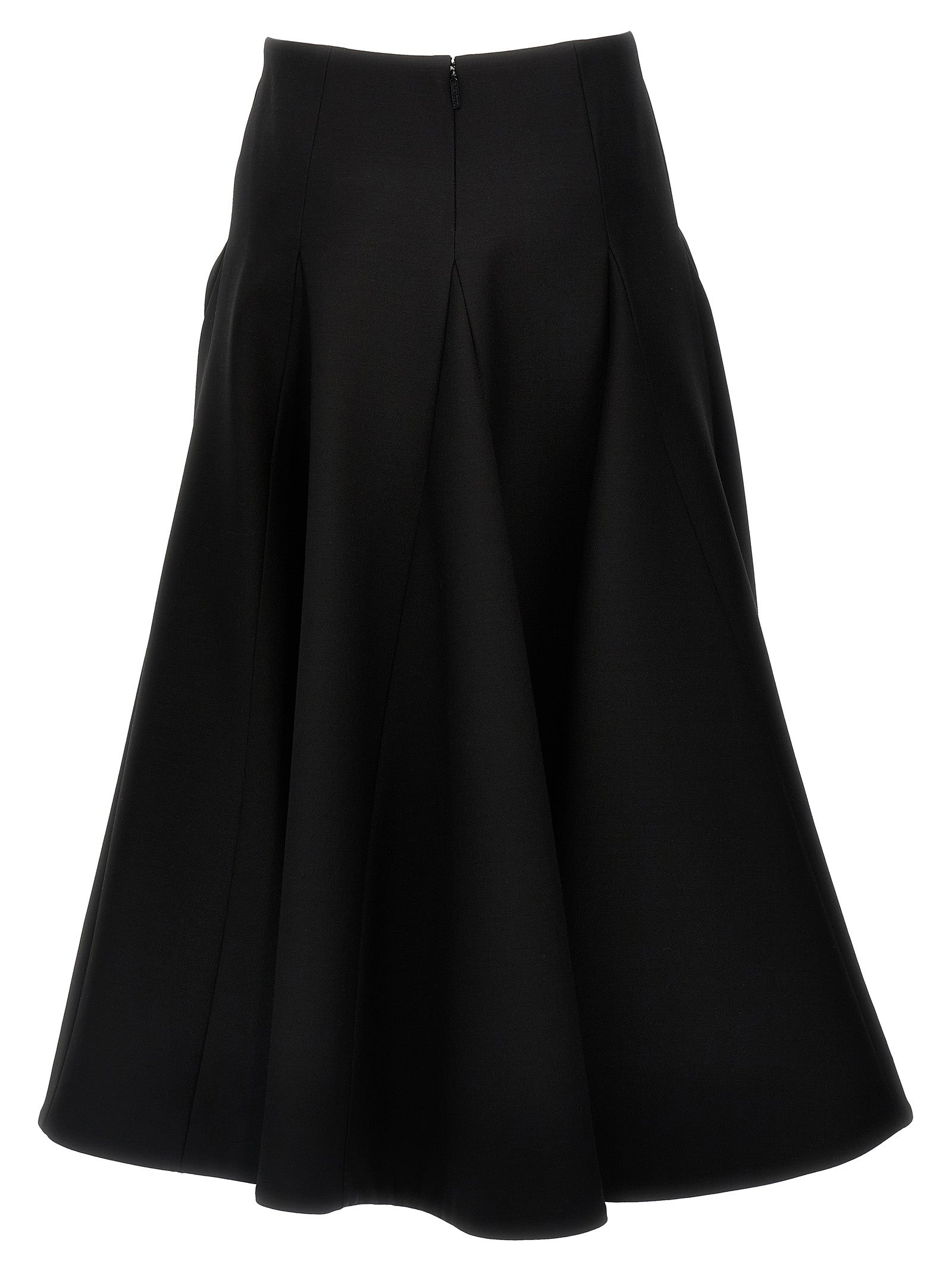 Solid Crepe Couture Skirts Black - 2