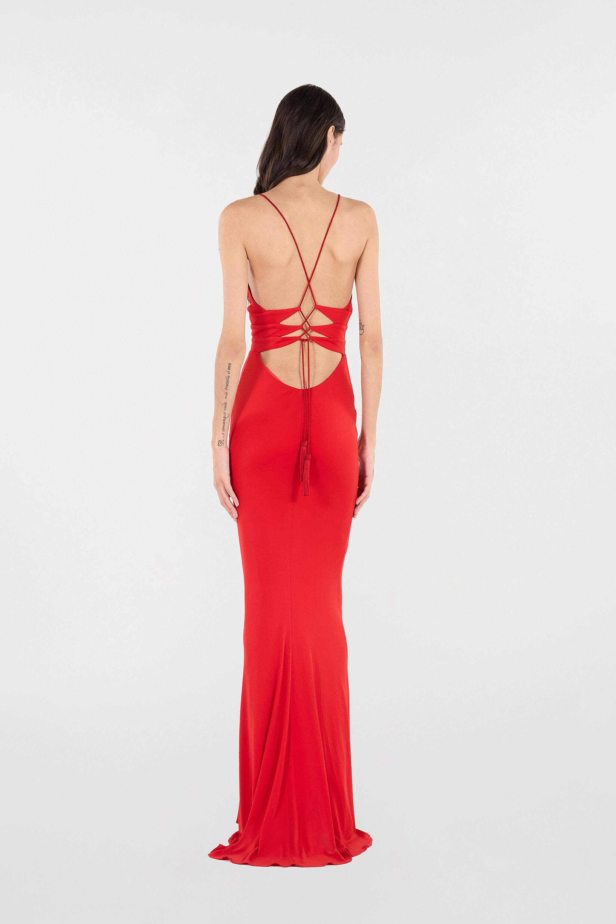 Long Dress With Criss-Cross Detail - 4