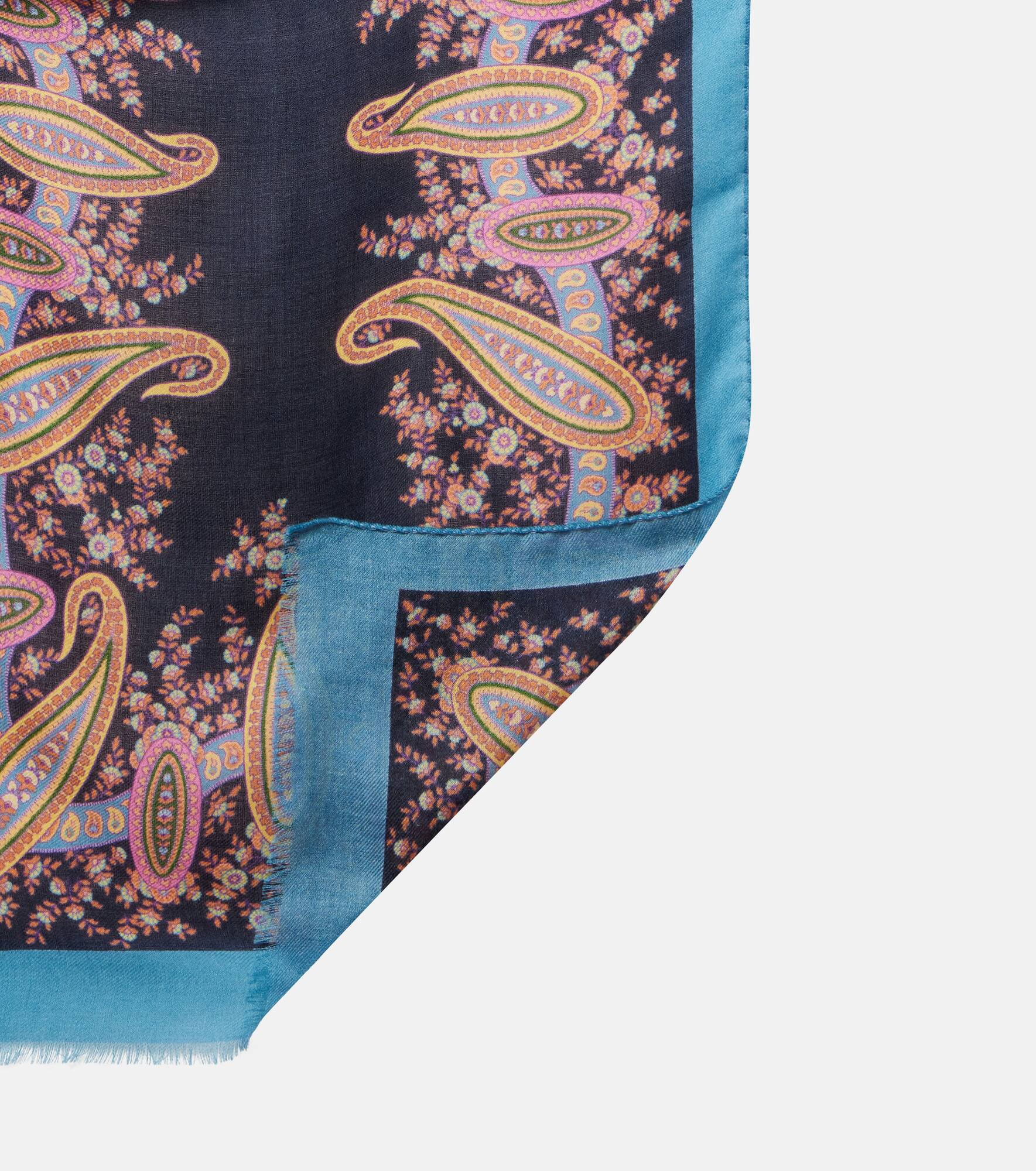 Floral wool cashmere and silk scarf - 4