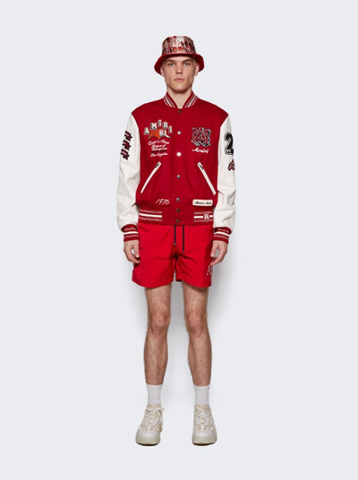 AMIRI Double Logo Swim Shorts Red outlook