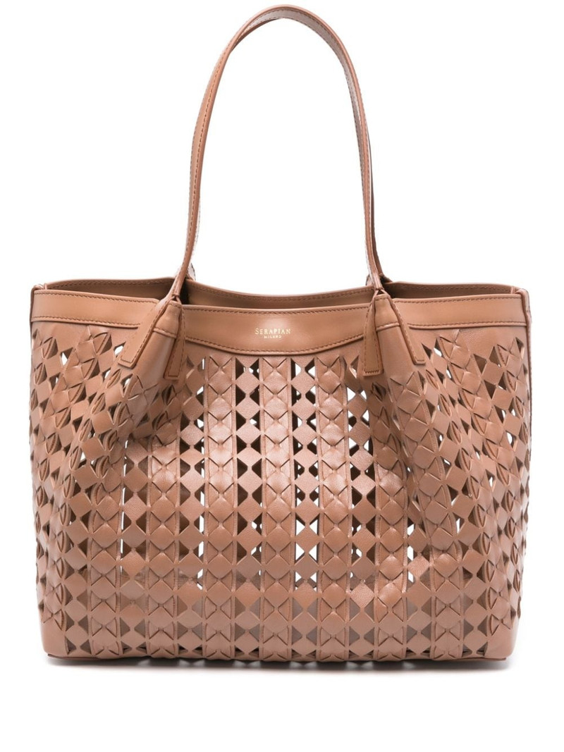 Serapian small Secret Mosaico leather tote bag outlook