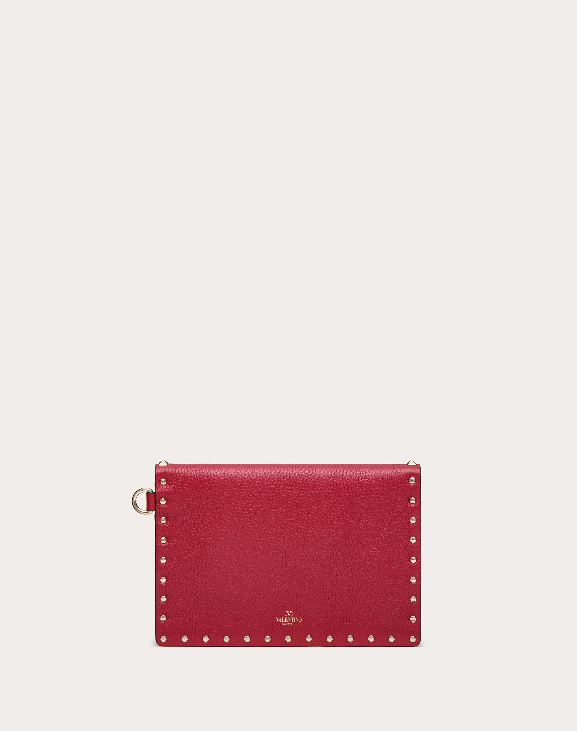 ROCKSTUD GRAINY CALFSKIN POUCH - 3
