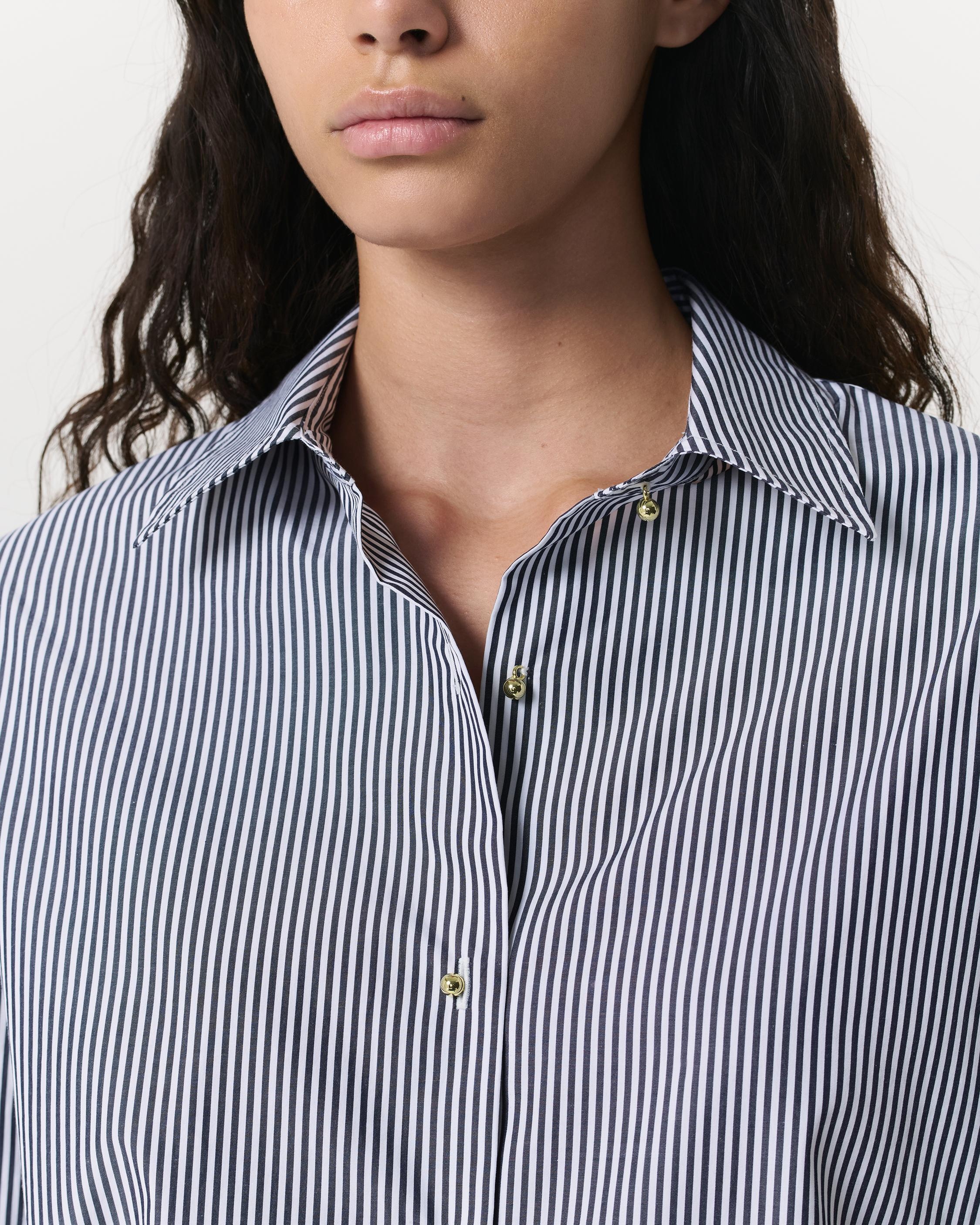 Jessica Striped Cotton-Blend Poplin Shirt - 3