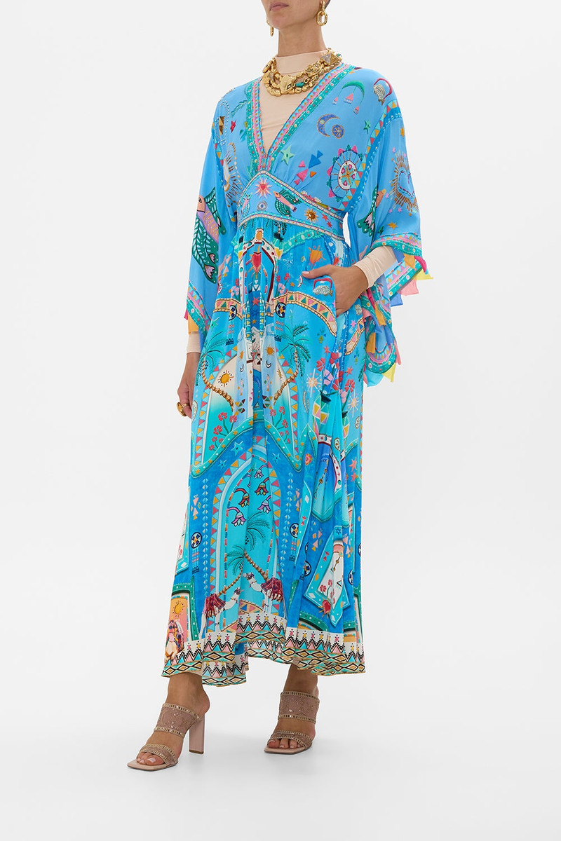 WAISTED DRESS WITH KIMONO SLEEVE 9