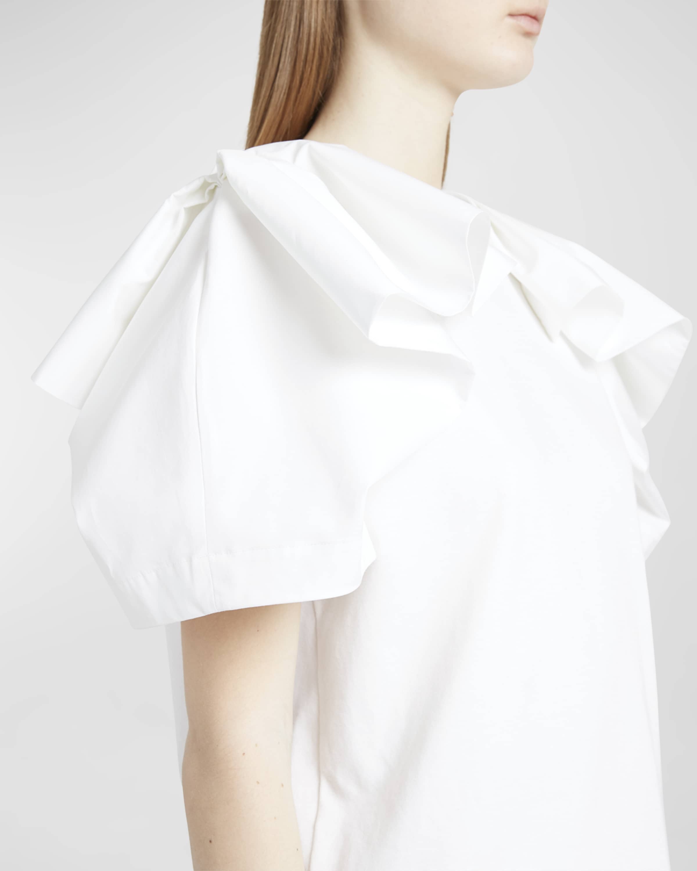 【送料&関税込】Alexander McQueen T-shirt With Ruffles Alexander McQueen Asymmetric Ruffled T-shirt | Black | FARFETCH