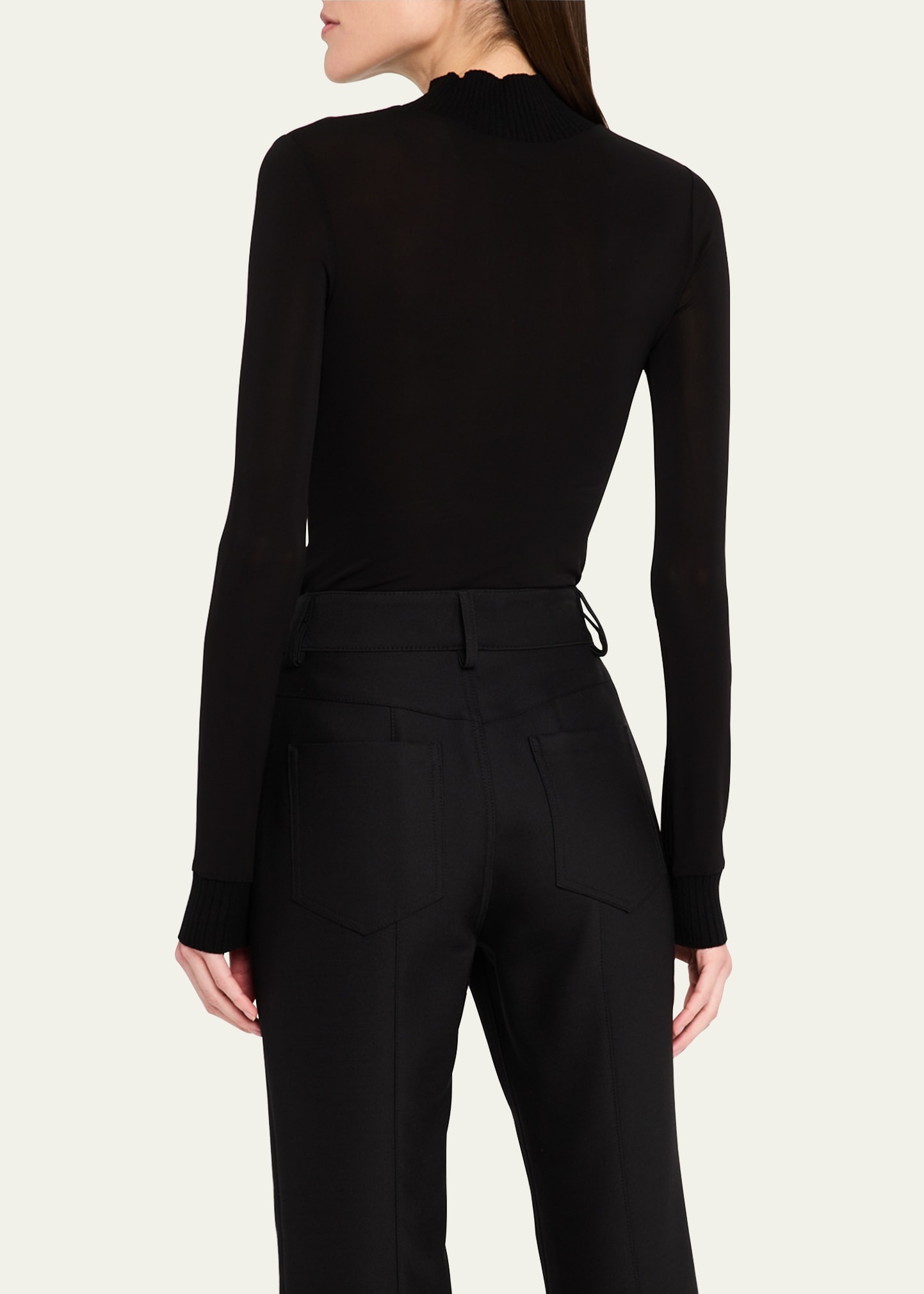 Re-Edition Mock-Neck Long-Sleeve Fitted Top - 3
