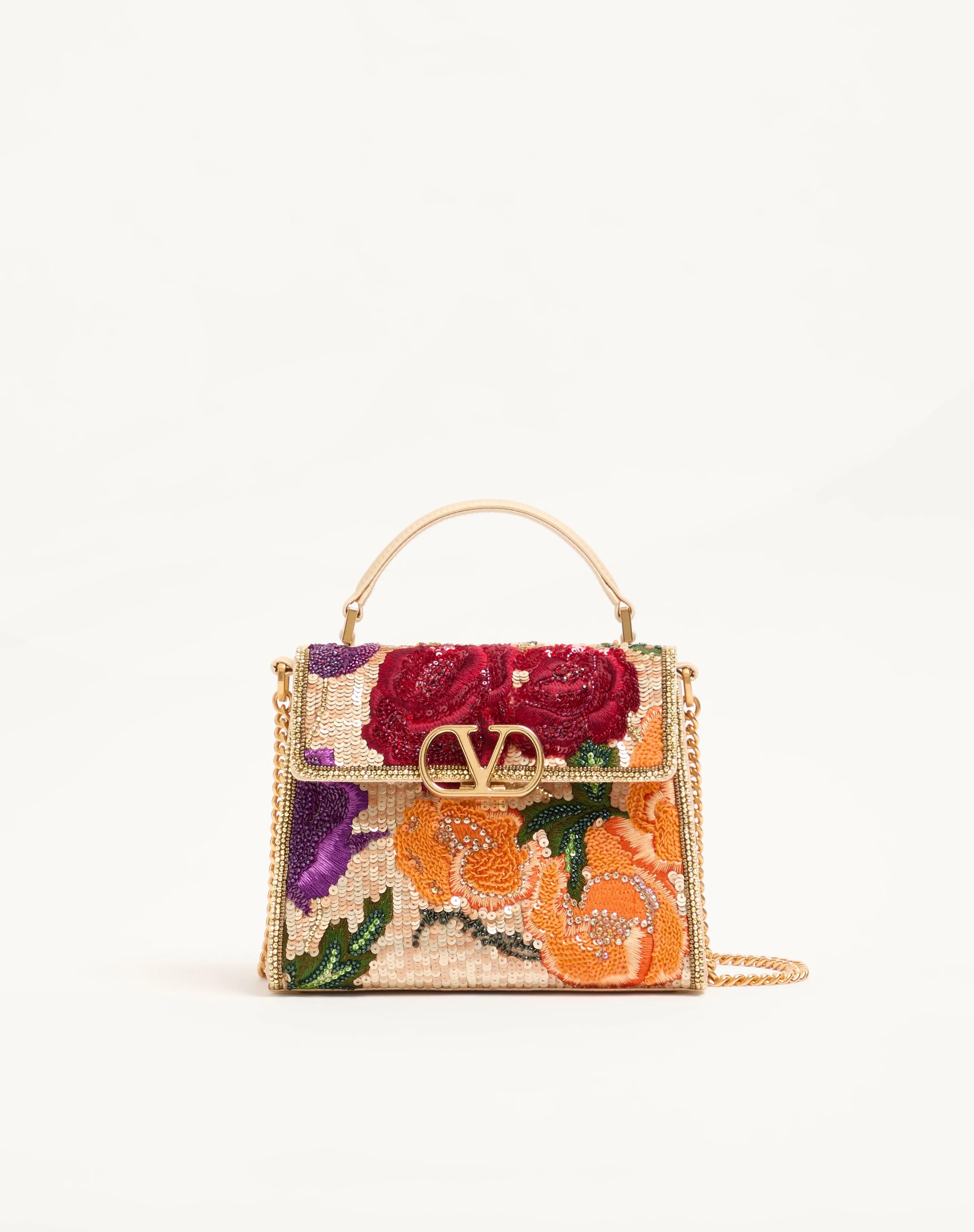 VALENTINO GARAVANI VSLING MINI EMBROIDERED HANDBAG - 1