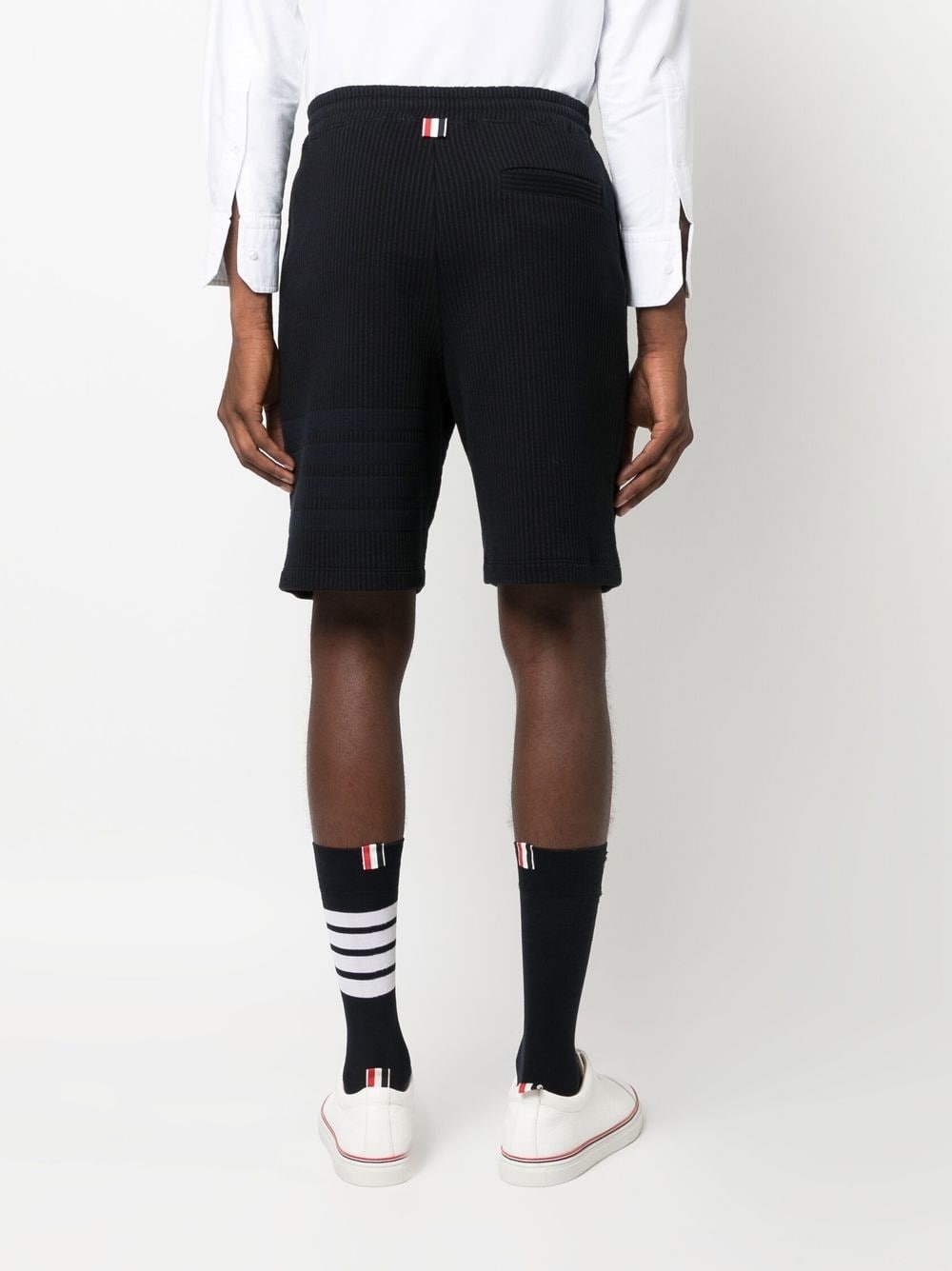 4-Bar stripe seersucker track shorts - 4