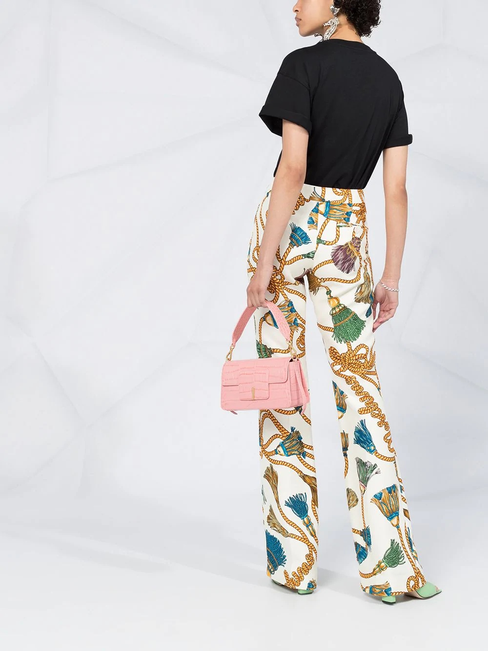 tassel print trousers - 4