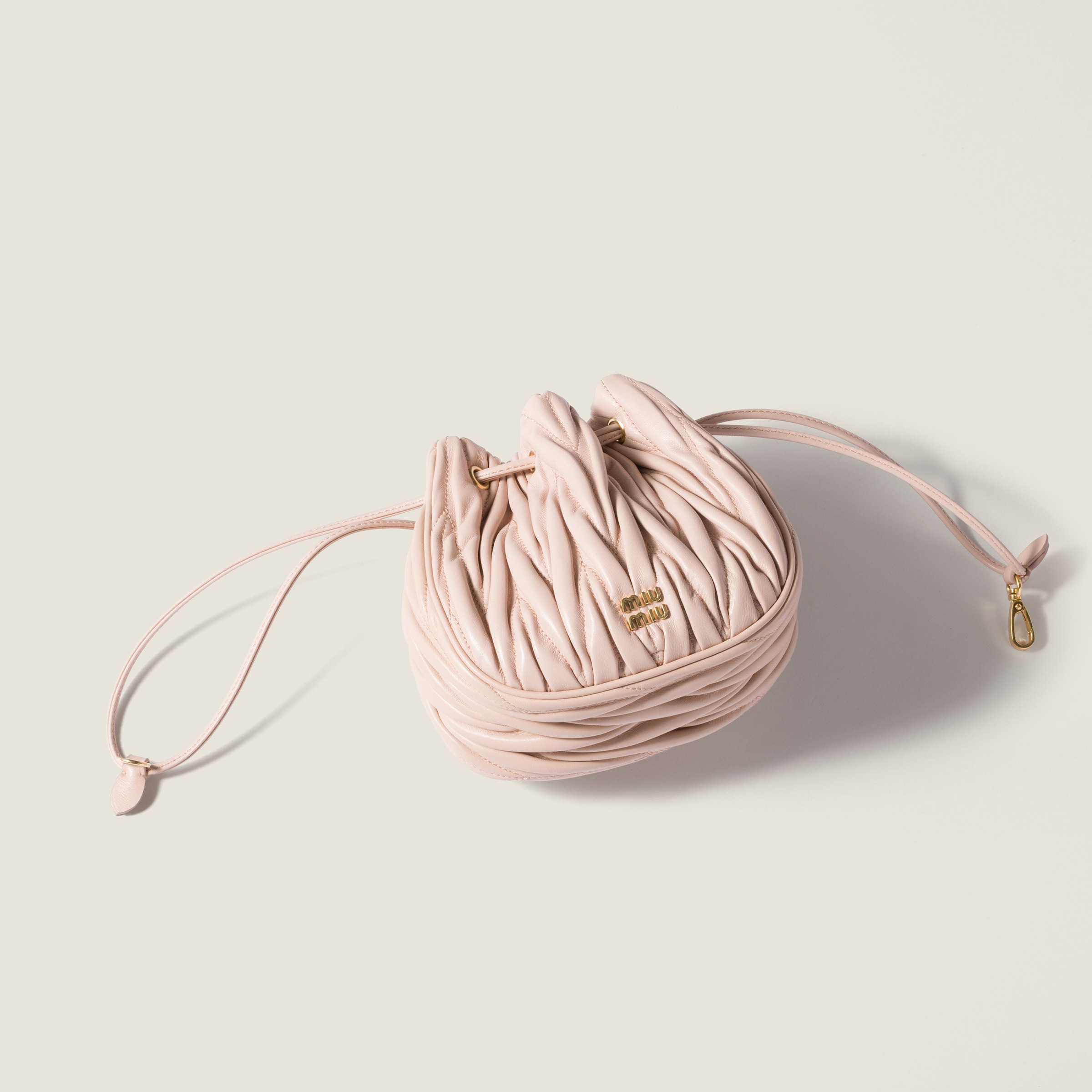 Matelassé nappa leather pouch - 5