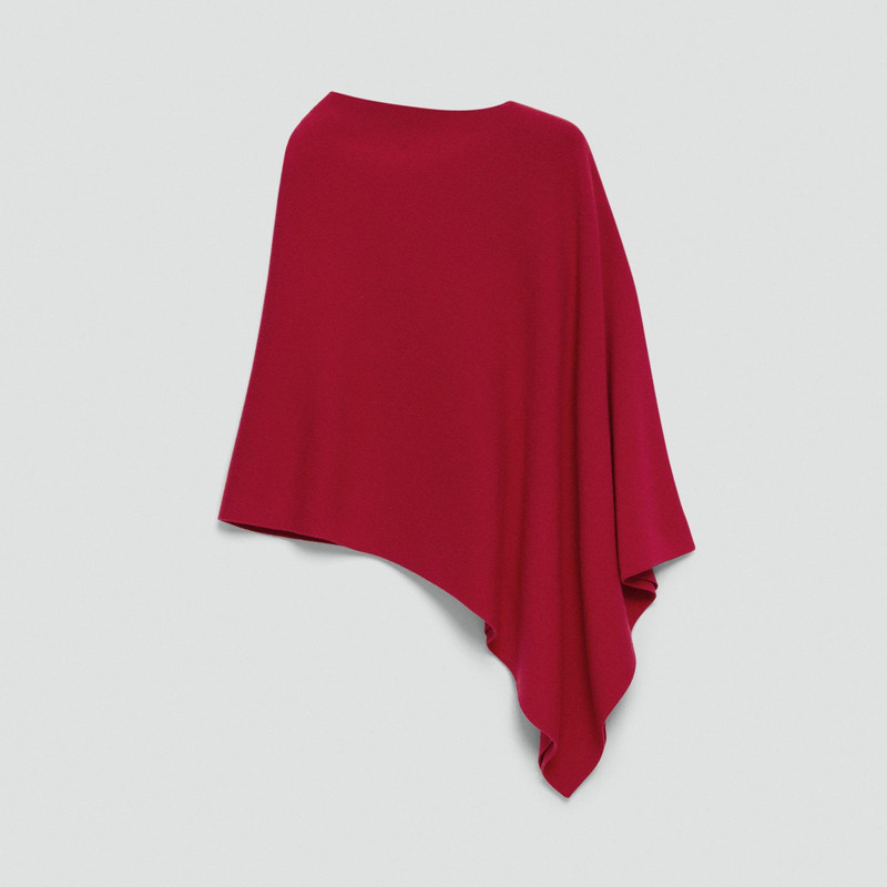 Reversible Draped Poncho in Felted Wool-Cashmere 1