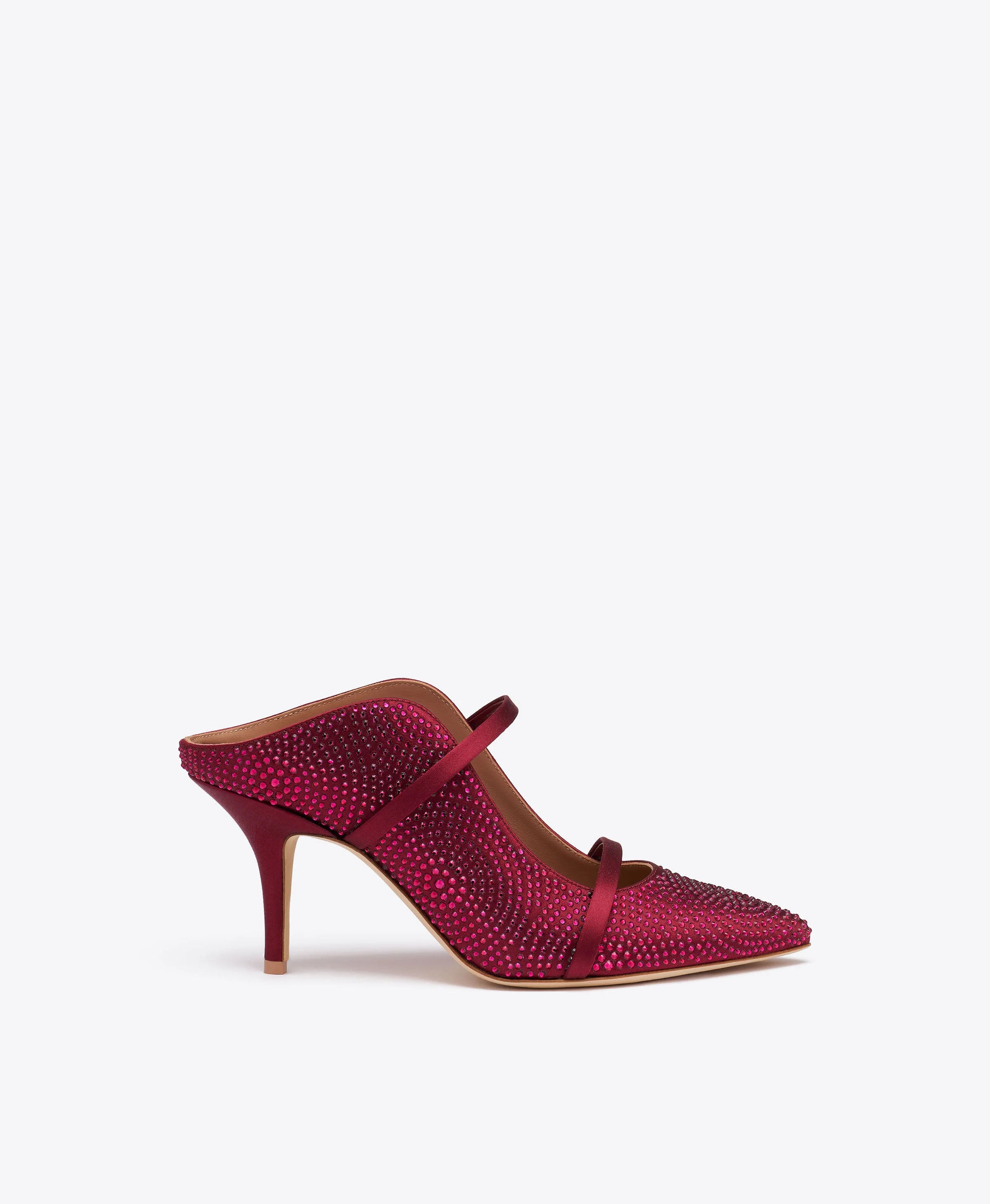 Maureen 70 Burgundy Satin Mules - 1