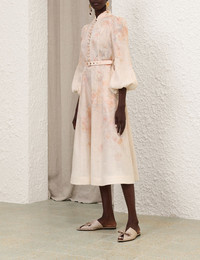 【Zimmermann】クラッシュフローラル ベルト ミディ☆関税込 Zimmermann CRUSH BUTTONED MIDI DRESS | REVERSIBLE