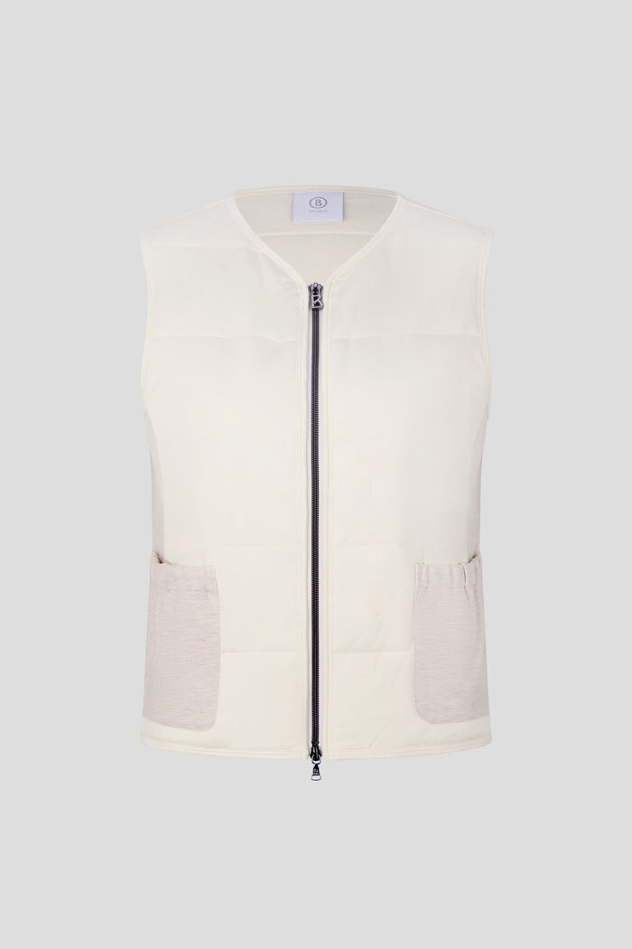 Dahlia Quilted gilet in Off-white - 1