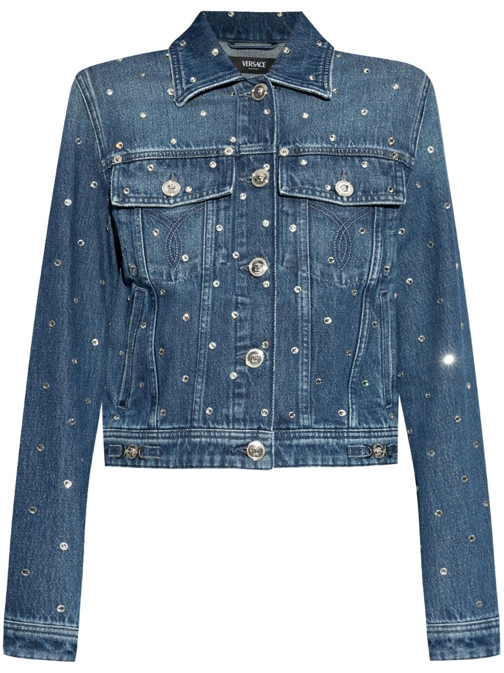 shimmering-appliques denim jacket - 1