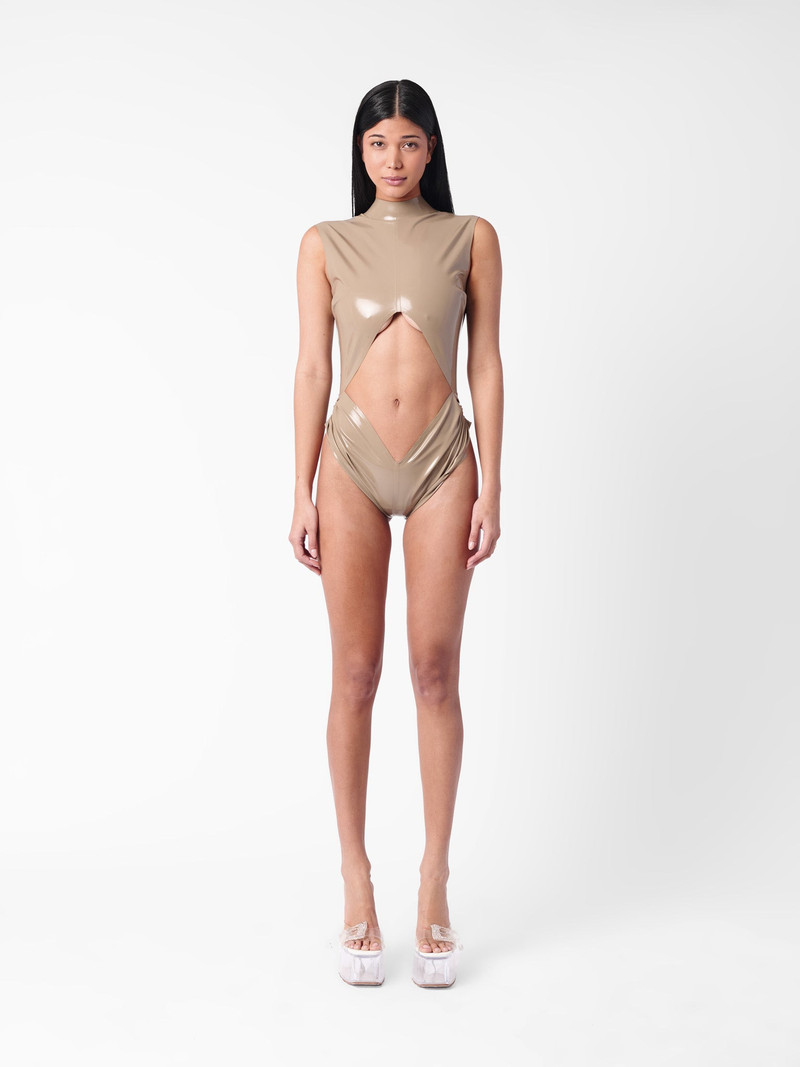 POSTER GIRL BRONX LATEX BODYSUIT TAUPE outlook