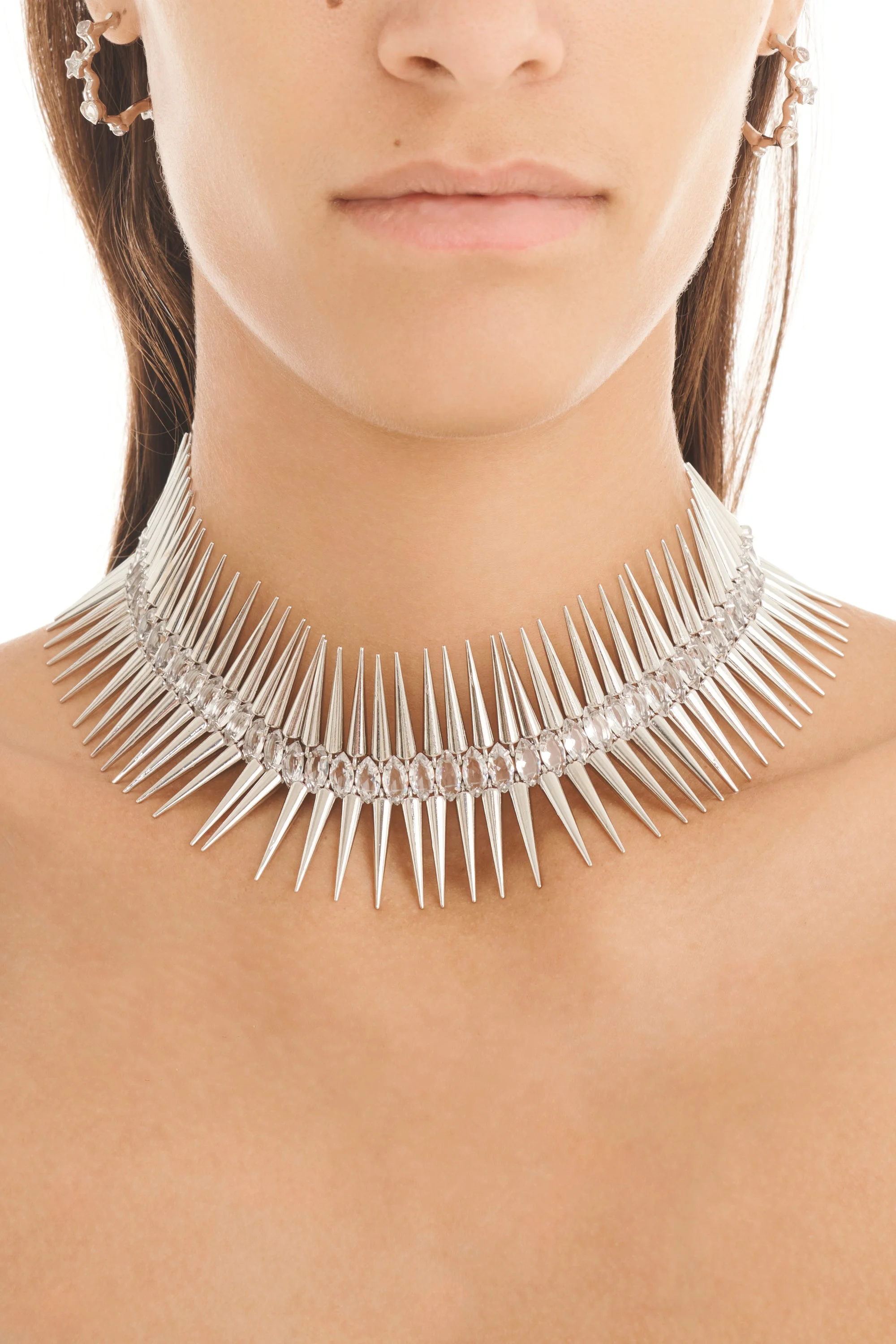SILVER CLEAR GOTH CHOKER - 1