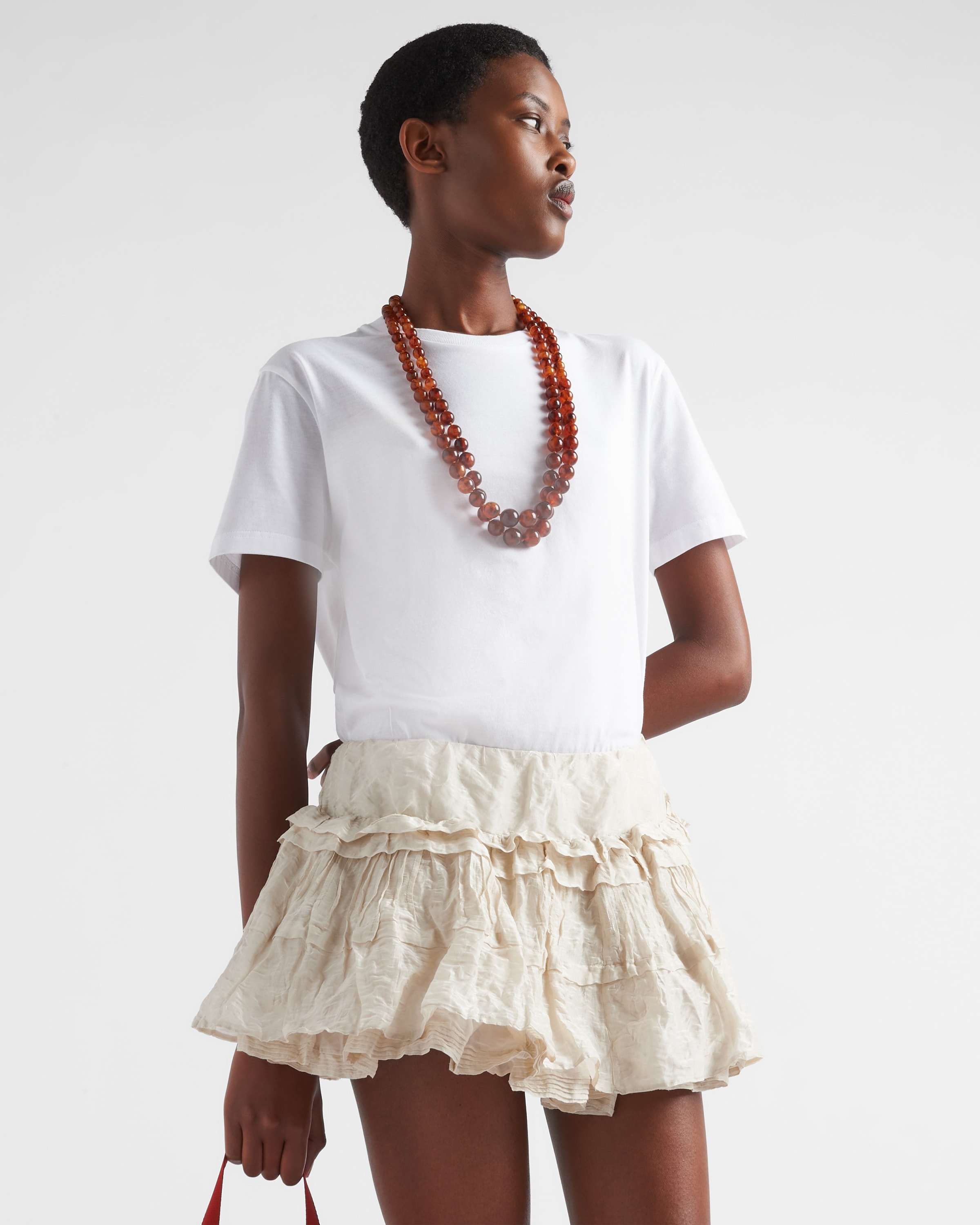 Antiqued silk miniskirt - 4