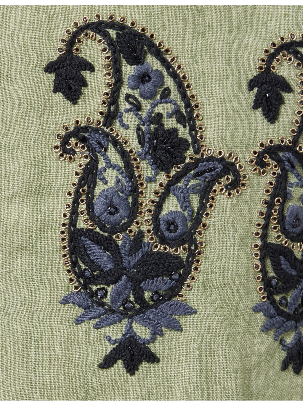 Embroidered Cropped Linen Jacket - 6