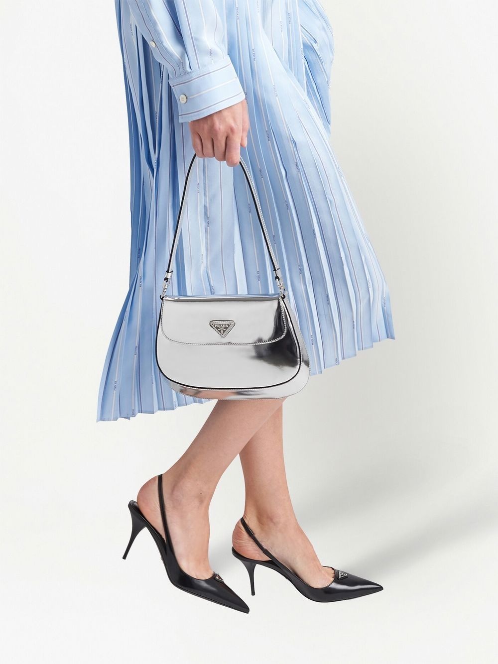 leather slingback 85mm pumps - 5