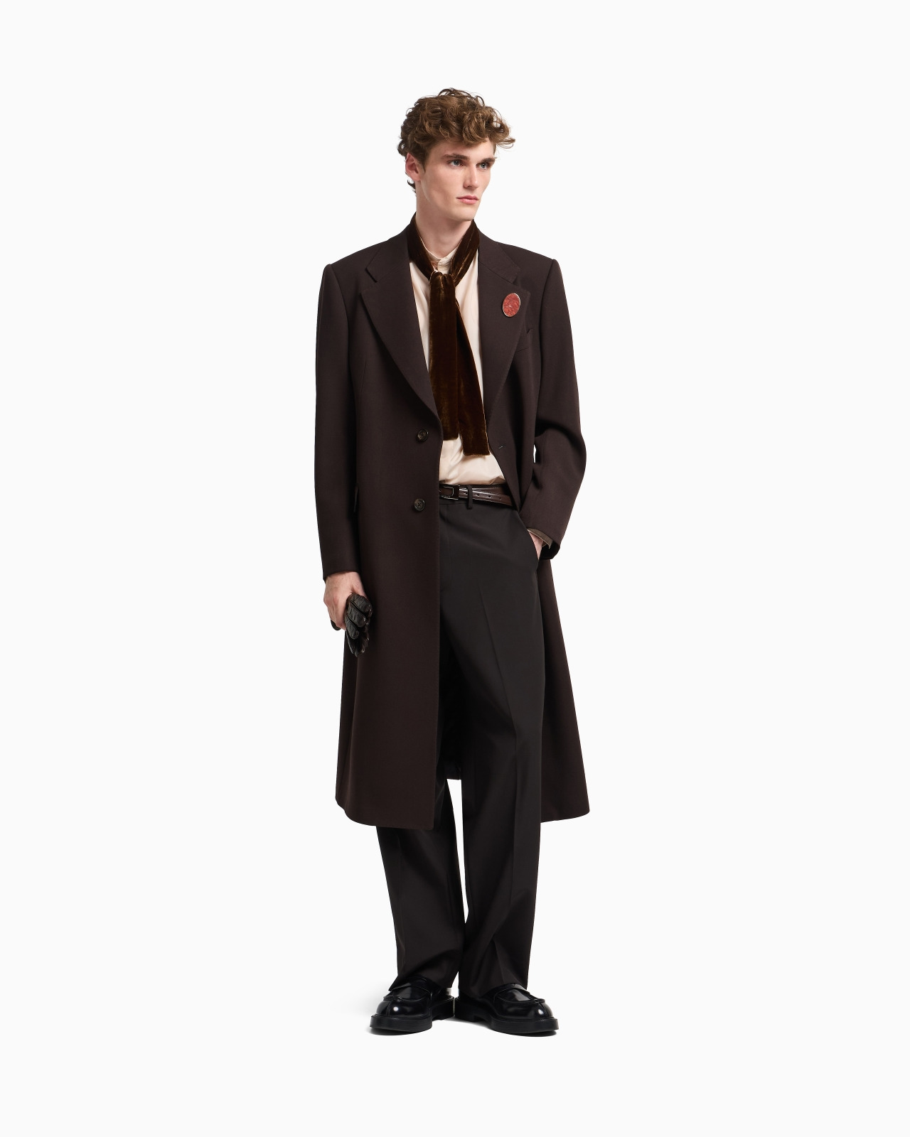 SINGLE-BREASTED COAT IN GRANULAR VIRGIN WOOL - 2