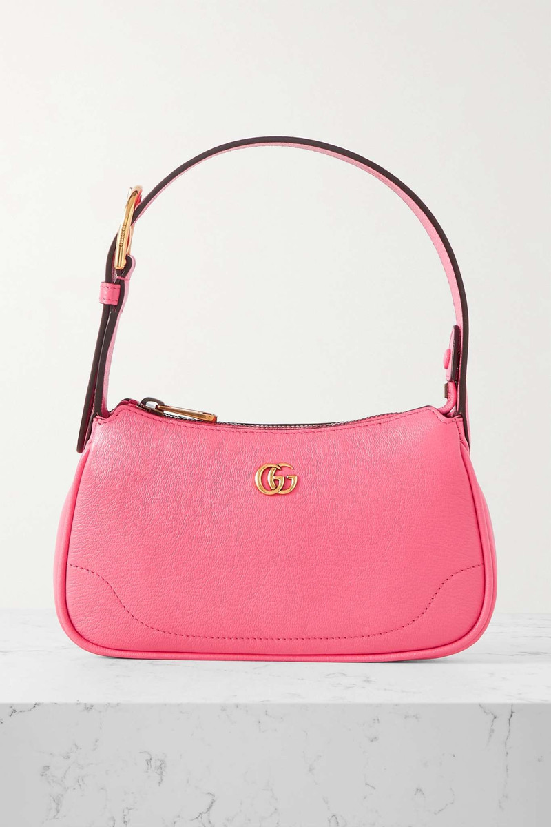 Aphrodite embellished textured-leather shoulder bag - 1