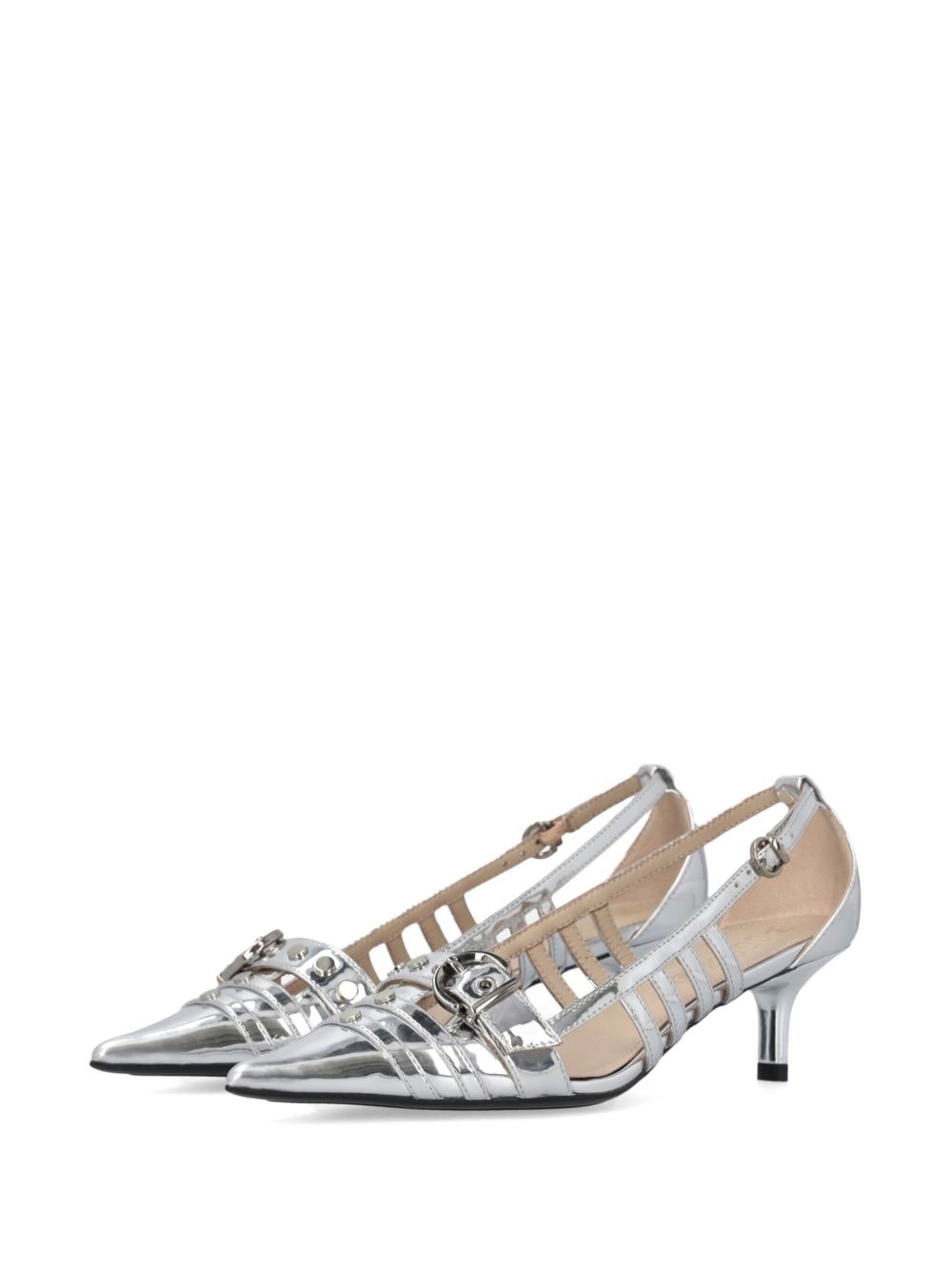 multi-straps leather pumps - 3