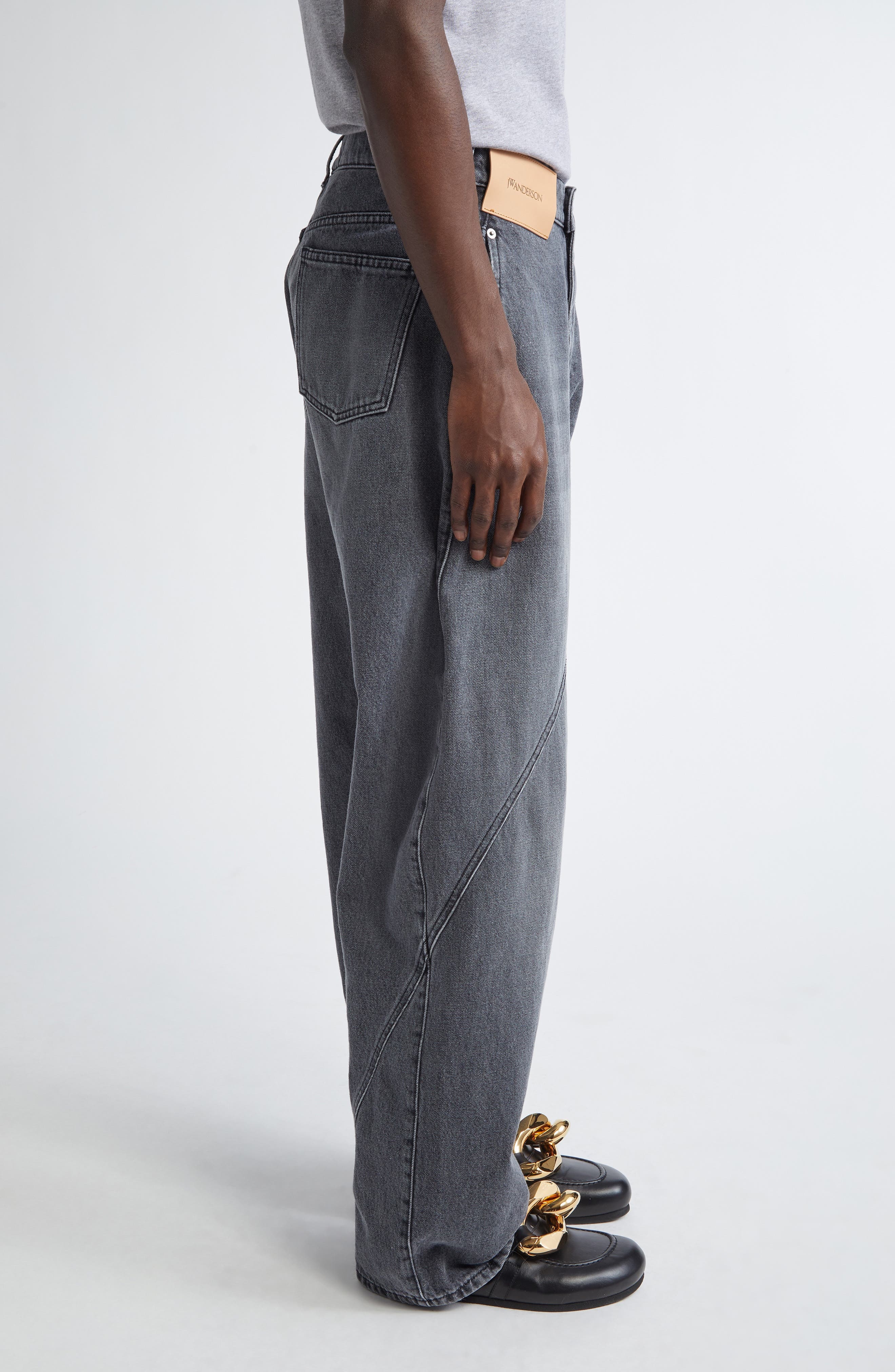 JW Anderson Twisted Workwear Jeans in Grey 929 at Nordstrom - 4