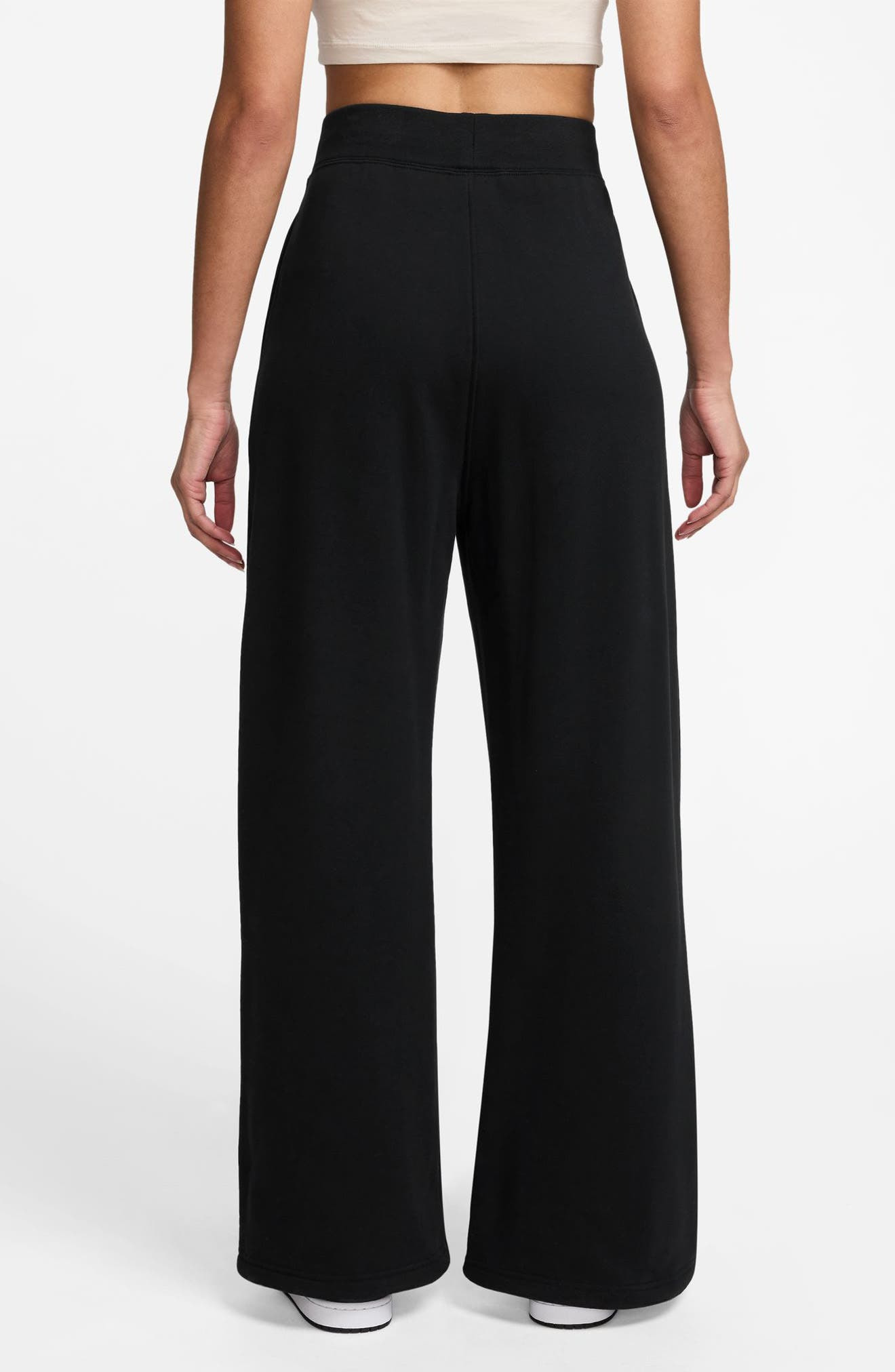 Jordan Flight Fleece French Terry Open Hem Pants in Black/Dark Smoke Grey at Nordstrom - 2