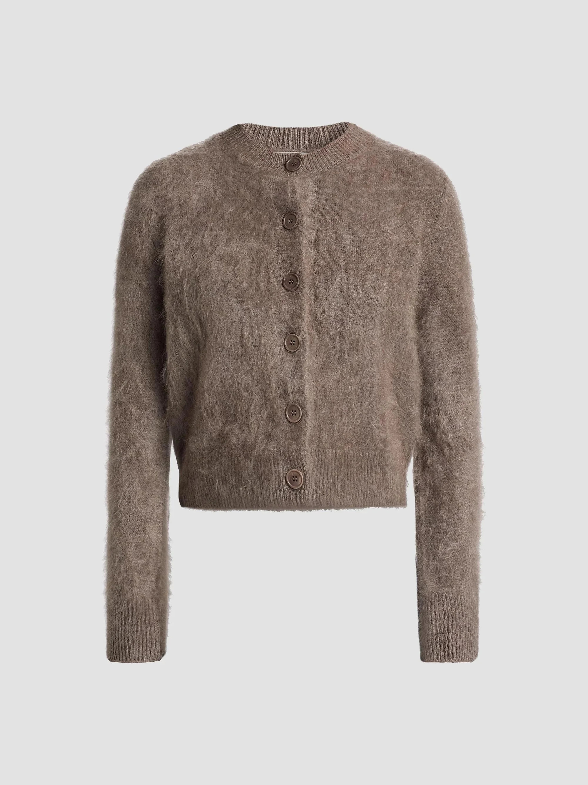 Women's Azalea Brushed Cashmere Cardigan - Truffle Brushed - 1