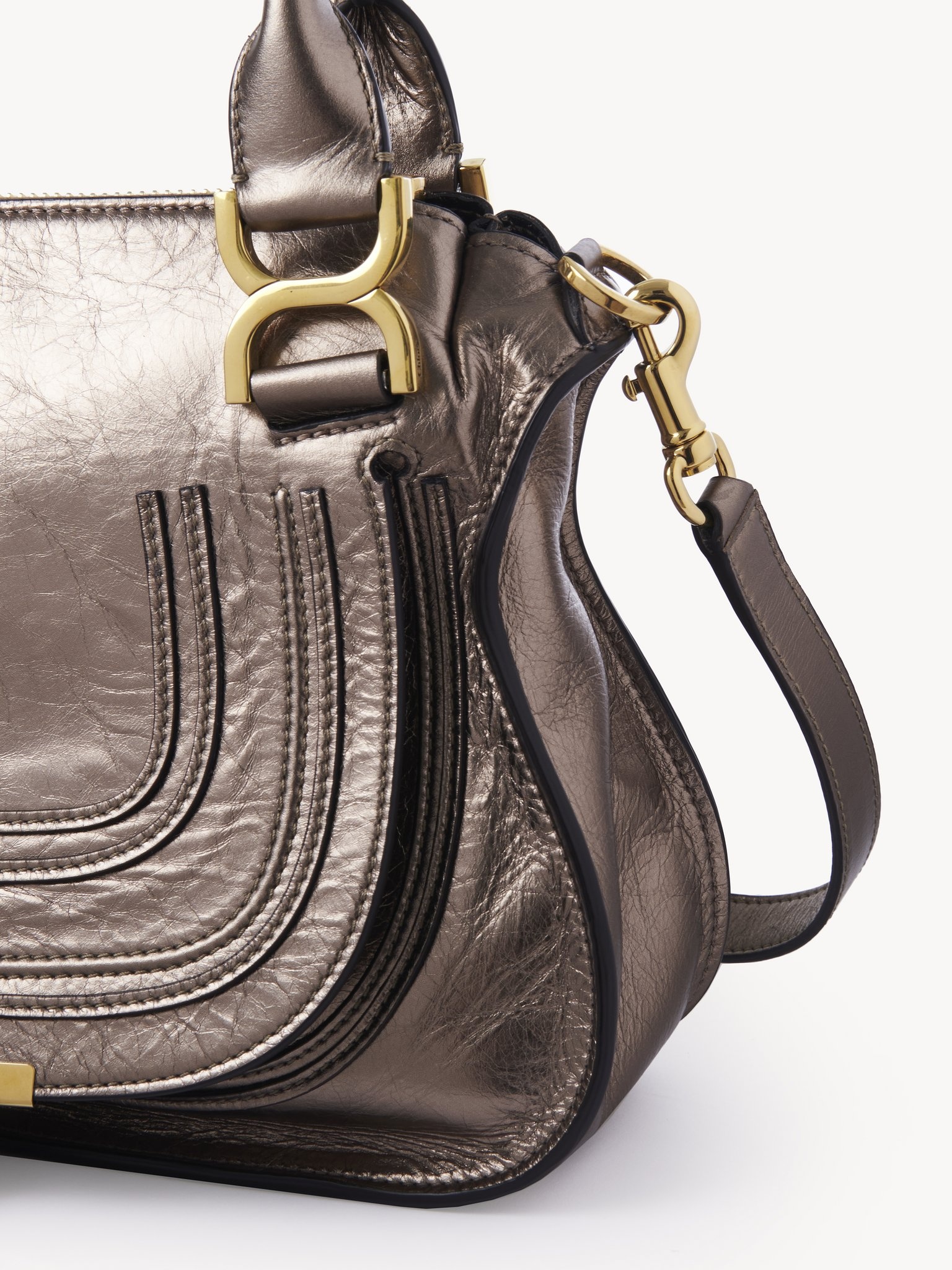 SMALL MARCIE BAG IN METALLIZED LEATHER - 3