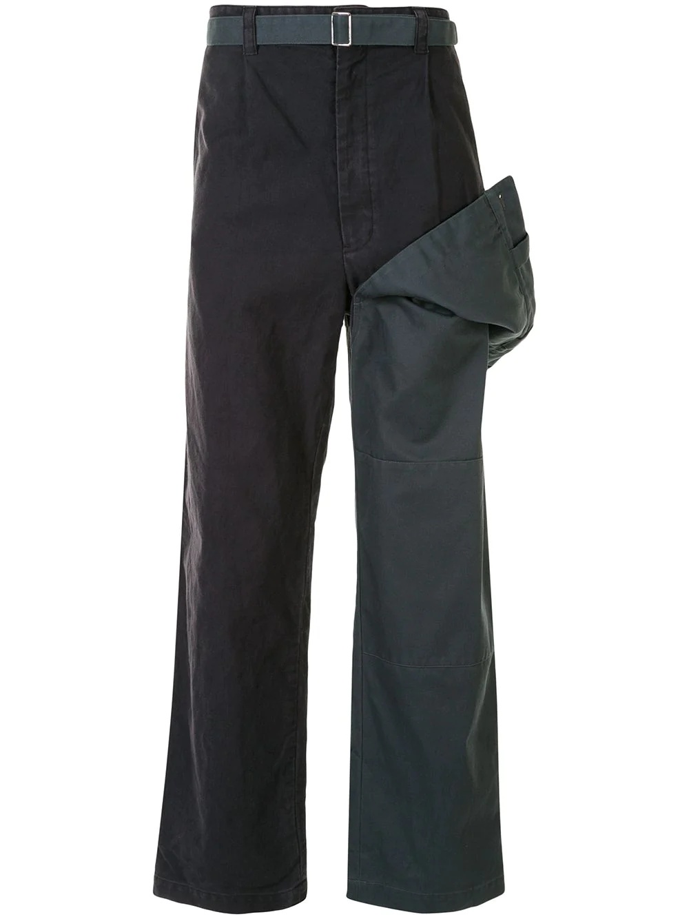 layered straight-leg work trousers - 1