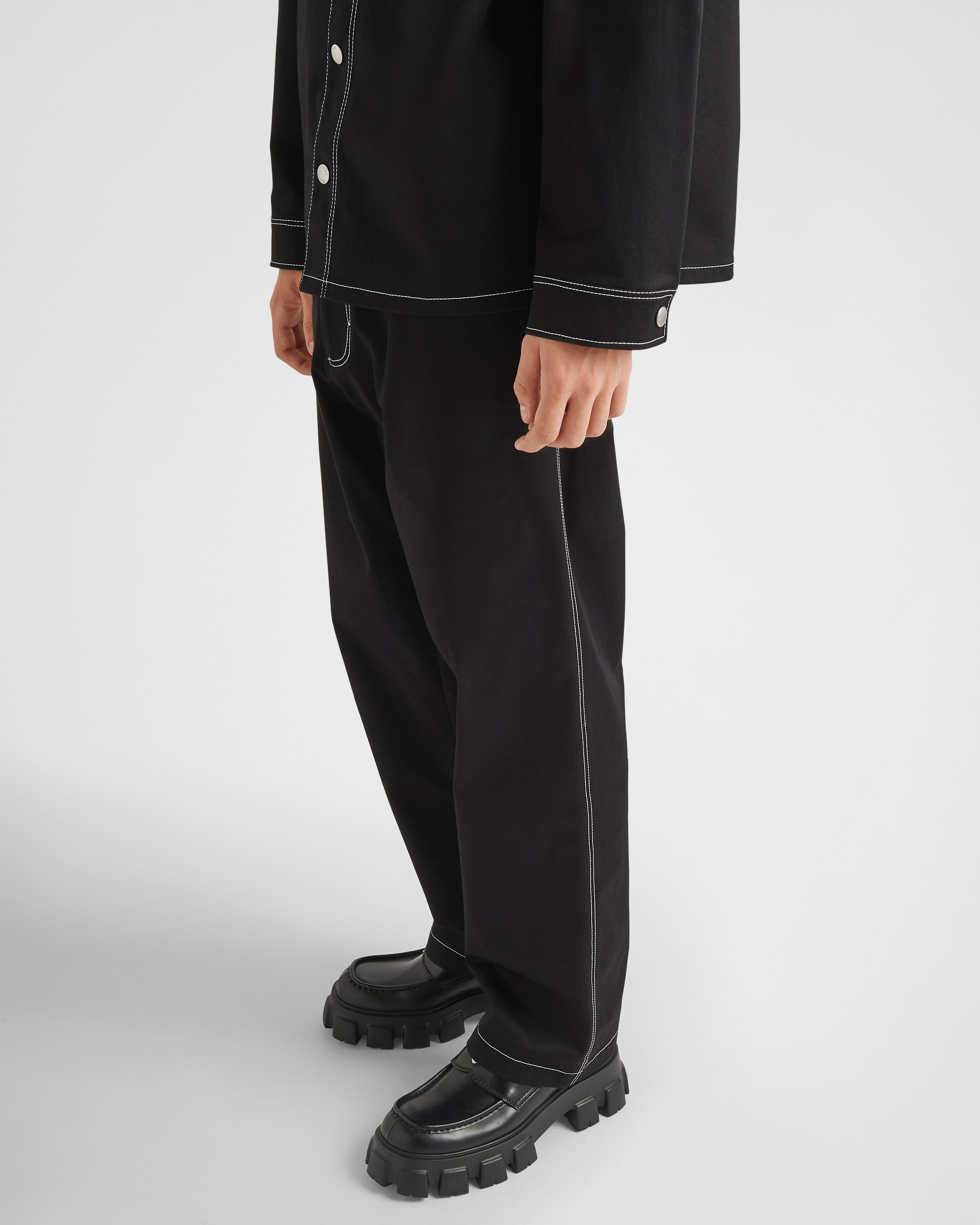 Stretch cotton pants - 4