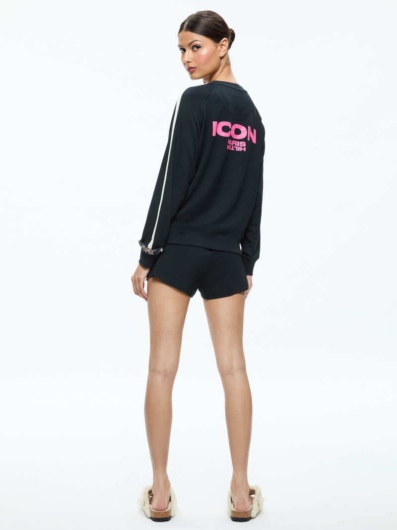 Alice + Olivia PARIS HILTON X BIG FEELINGS ALLI SLOUCHY CREWNECK outlook