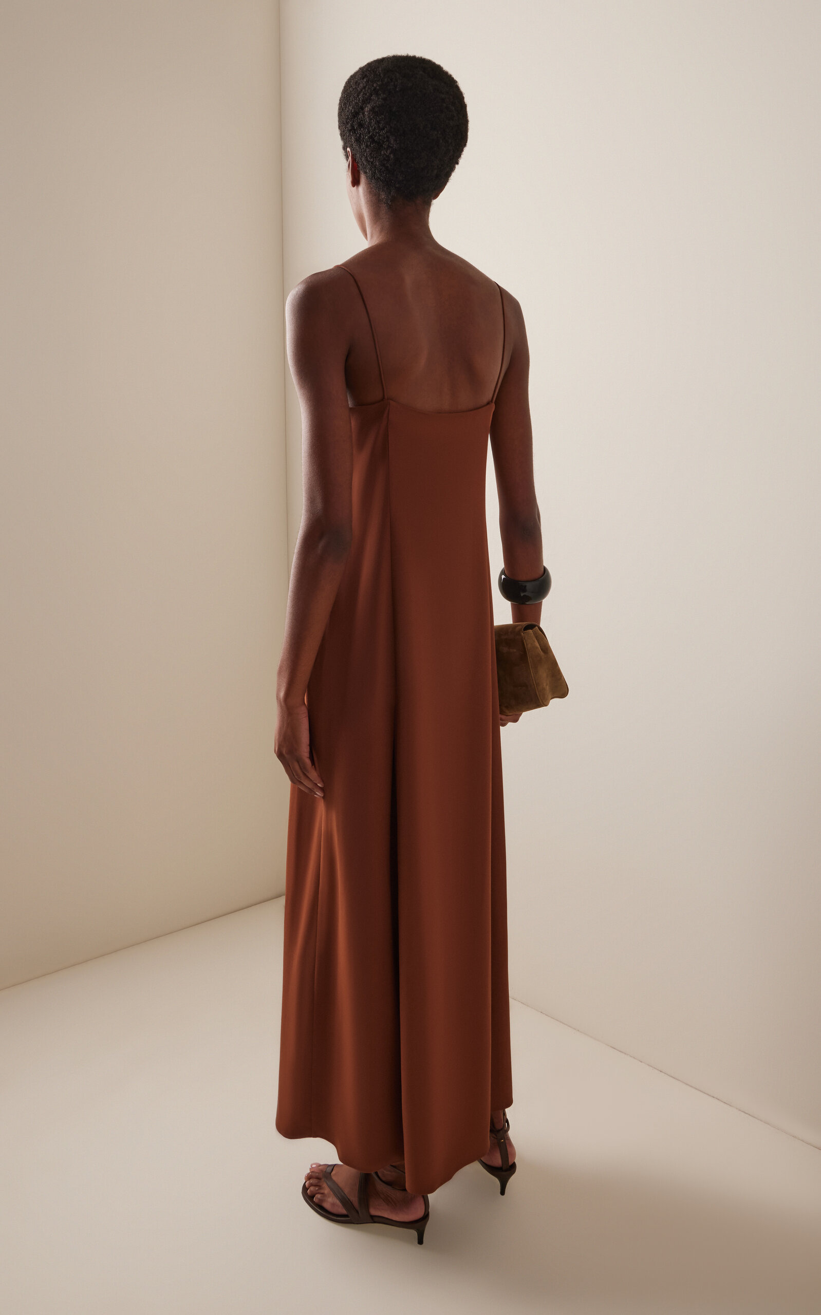 Florence Crepe Maxi Slip Dress brown - 4