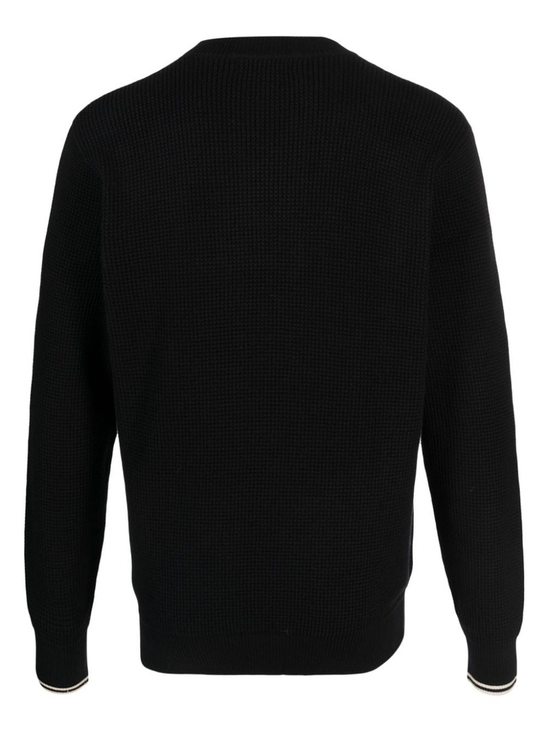 Fred Perry waffle-knit logo-embroidered jumper outlook