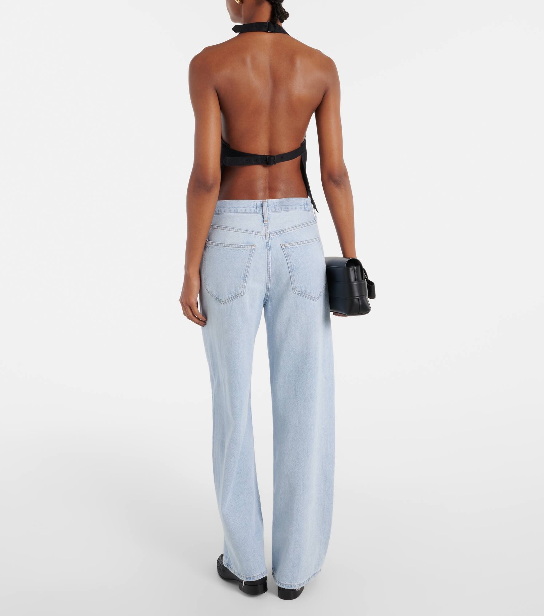 Drill halterneck cotton-blend twill top - 3