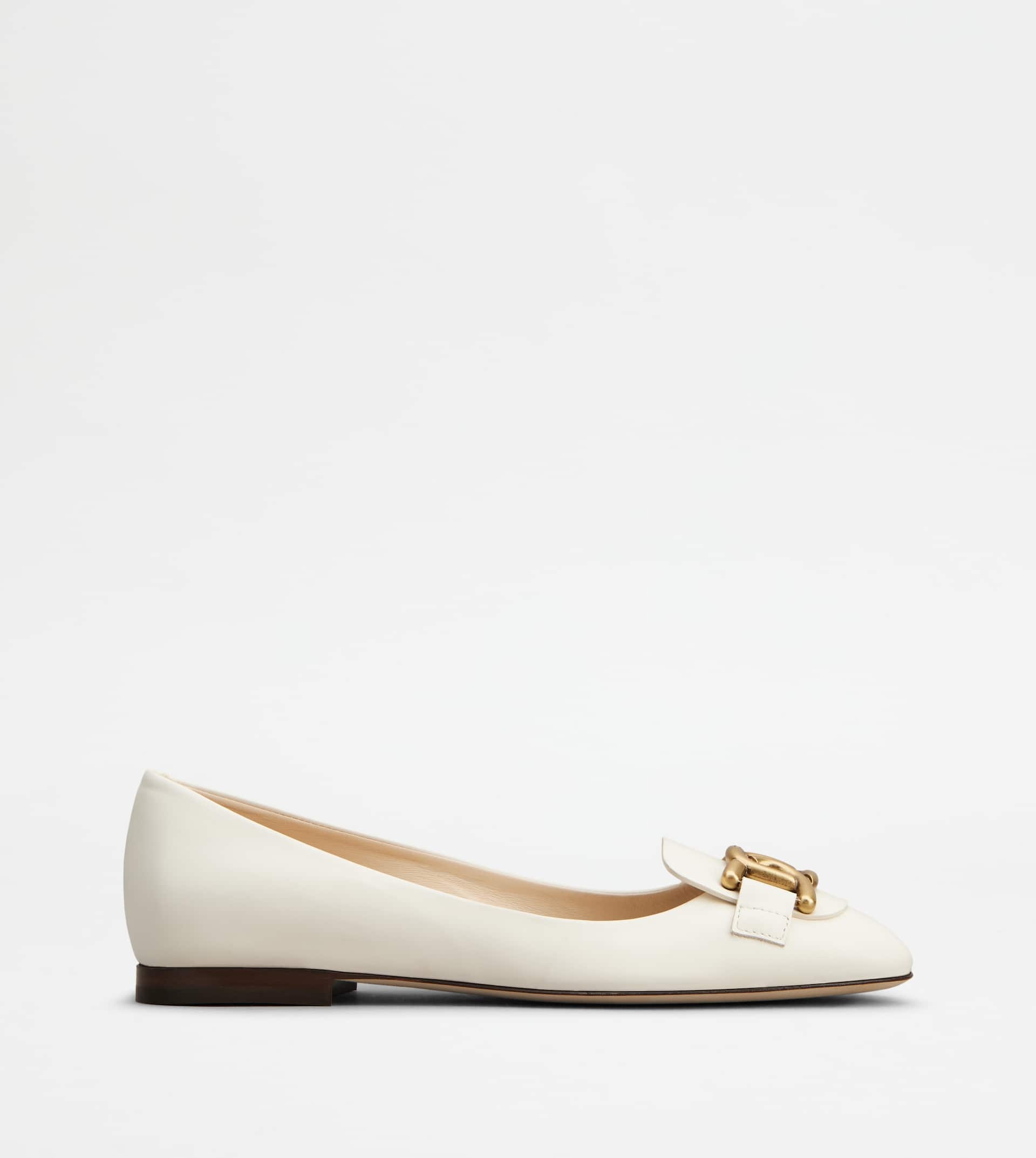 KATE BALLERINAS IN LEATHER - OFF WHITE - 1