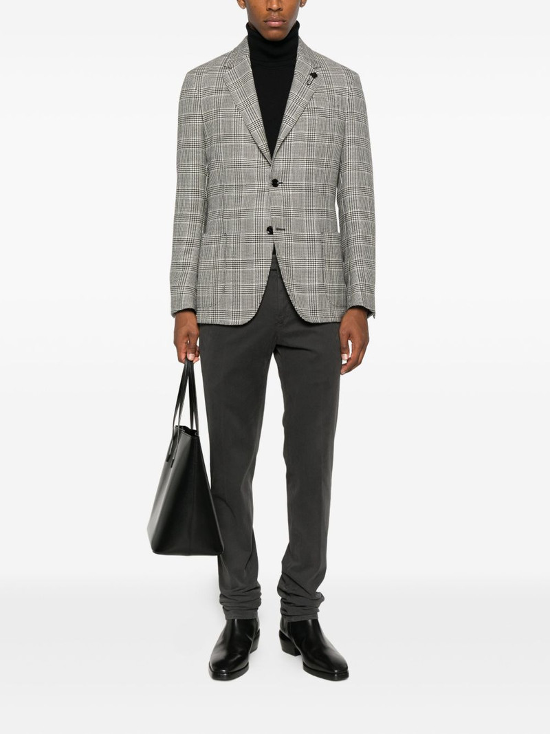 LARDINI checked two-button blazer outlook