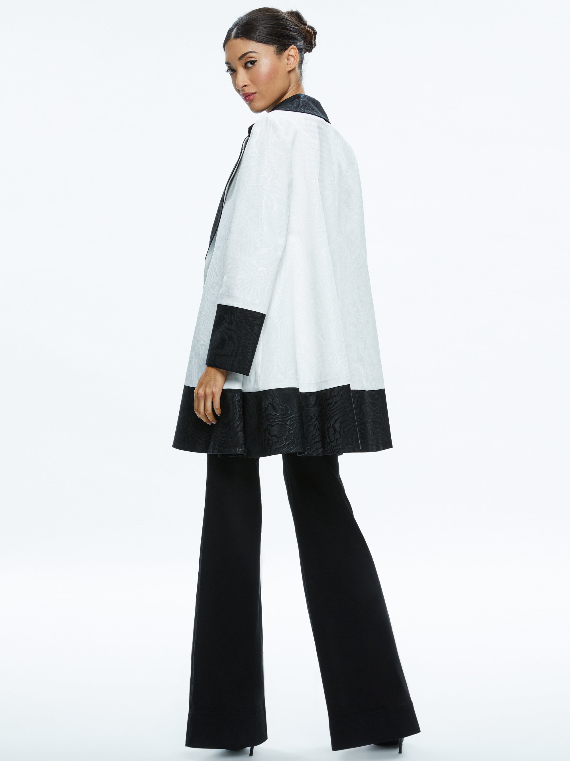 PAOLA SWING COAT WITH BORDER DETAIL - 3