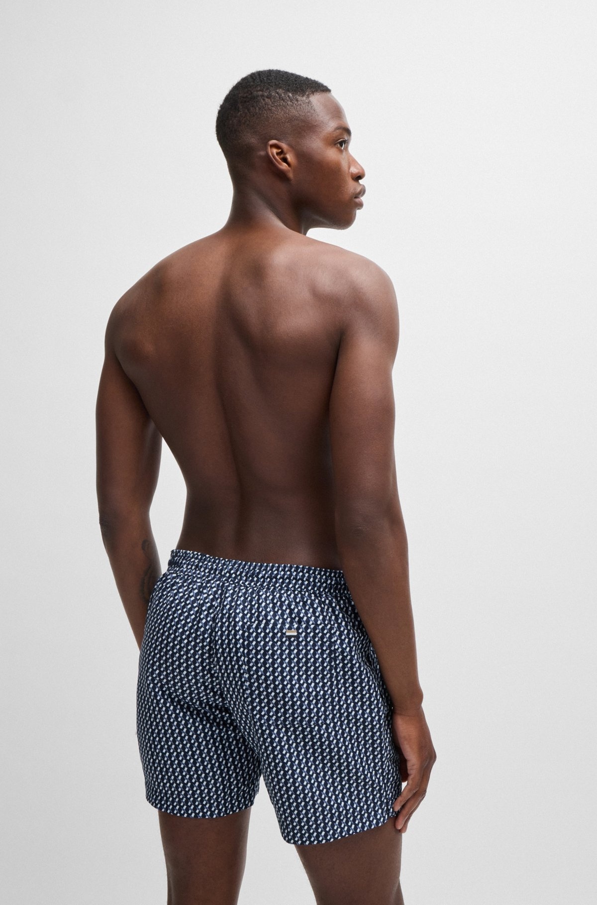 DRAWSTRING-WAIST SWIM SHORTS WITH ALL-OVER PRINT - 4