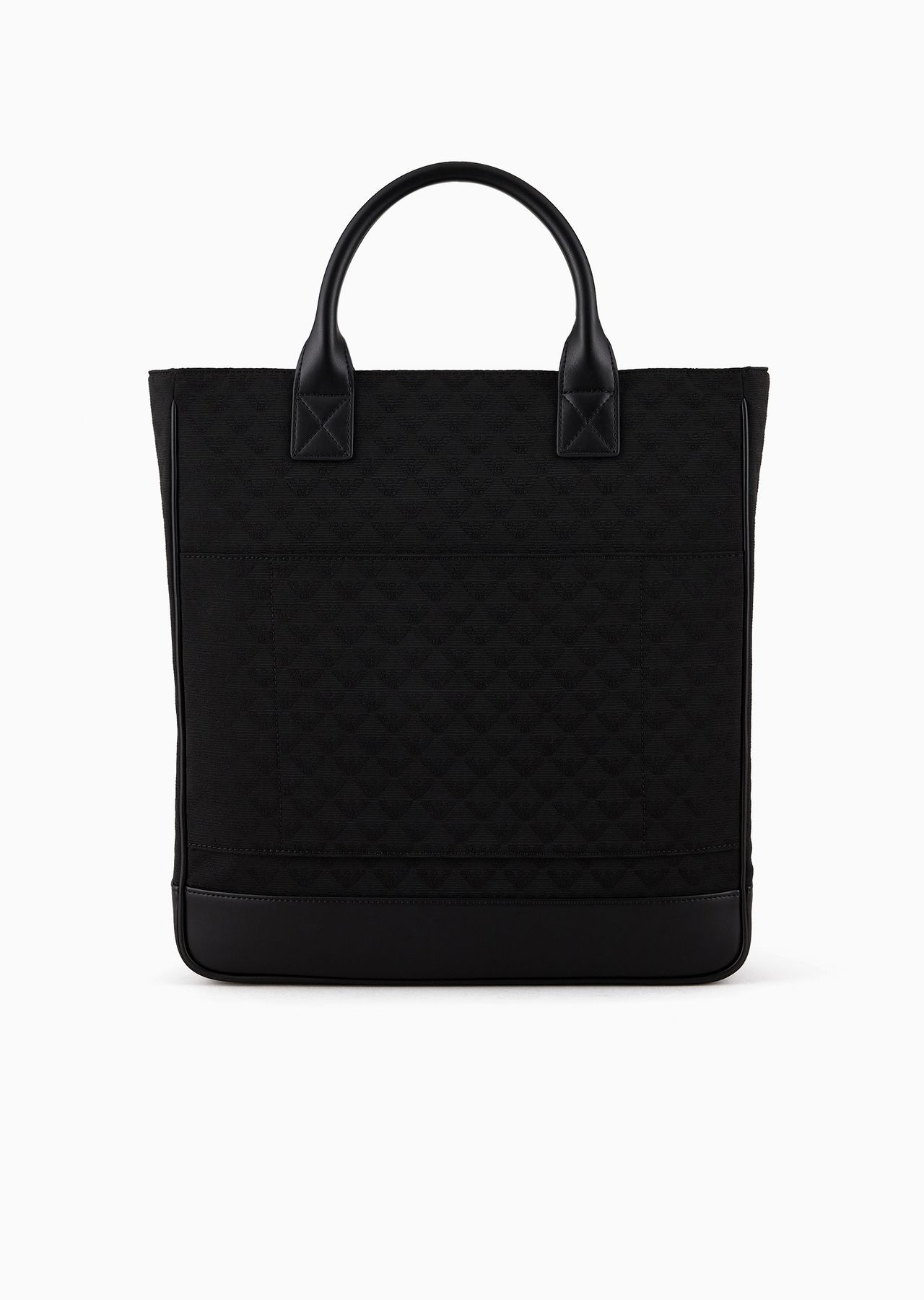 Nylon tote bag with all-over jacquard eagle - 3
