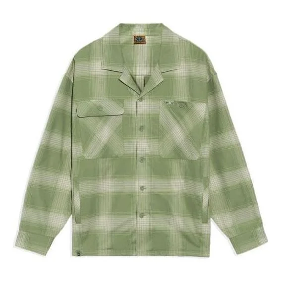 Li-Ning BAD FIVE Sports Basketball Series Plaid Loose Shirt 'Green White' ASHR195-2 - 1