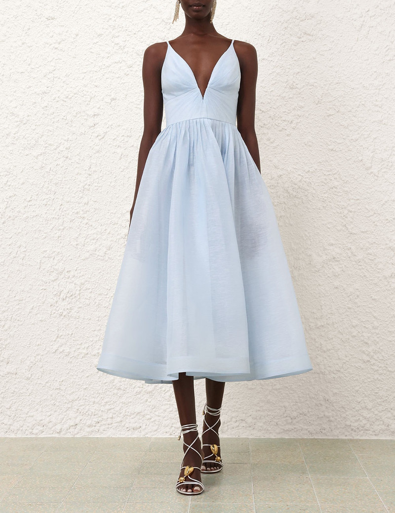 Zimmermann ILLUMINATE V NECK MIDI DRESS outlook