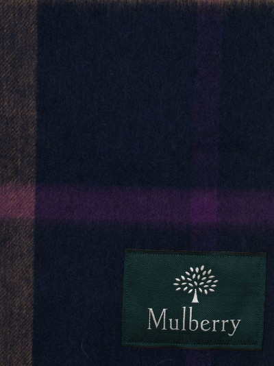 Mulberry logo-patch detail knit scarf outlook