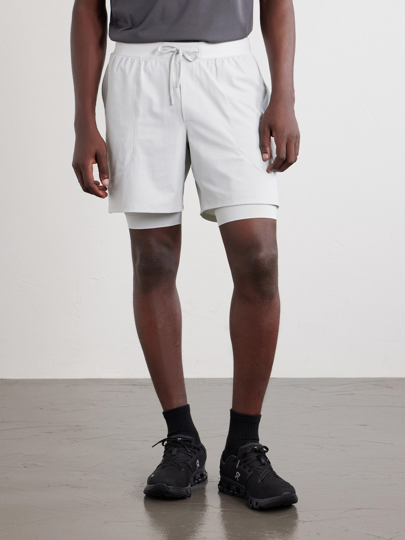 License to Train Straight-Leg Layered 7" Stretch Recycled-Shell and Jersey Drawstring Shorts 3